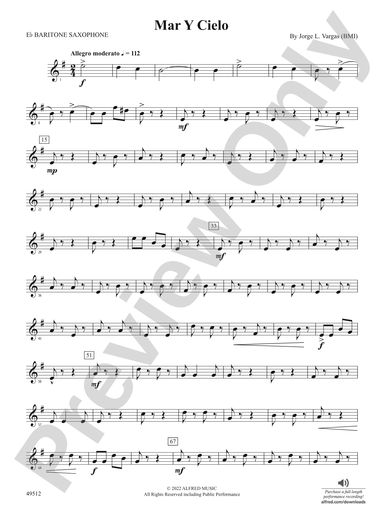 Mar Y Cielo: E-flat Baritone Saxophone