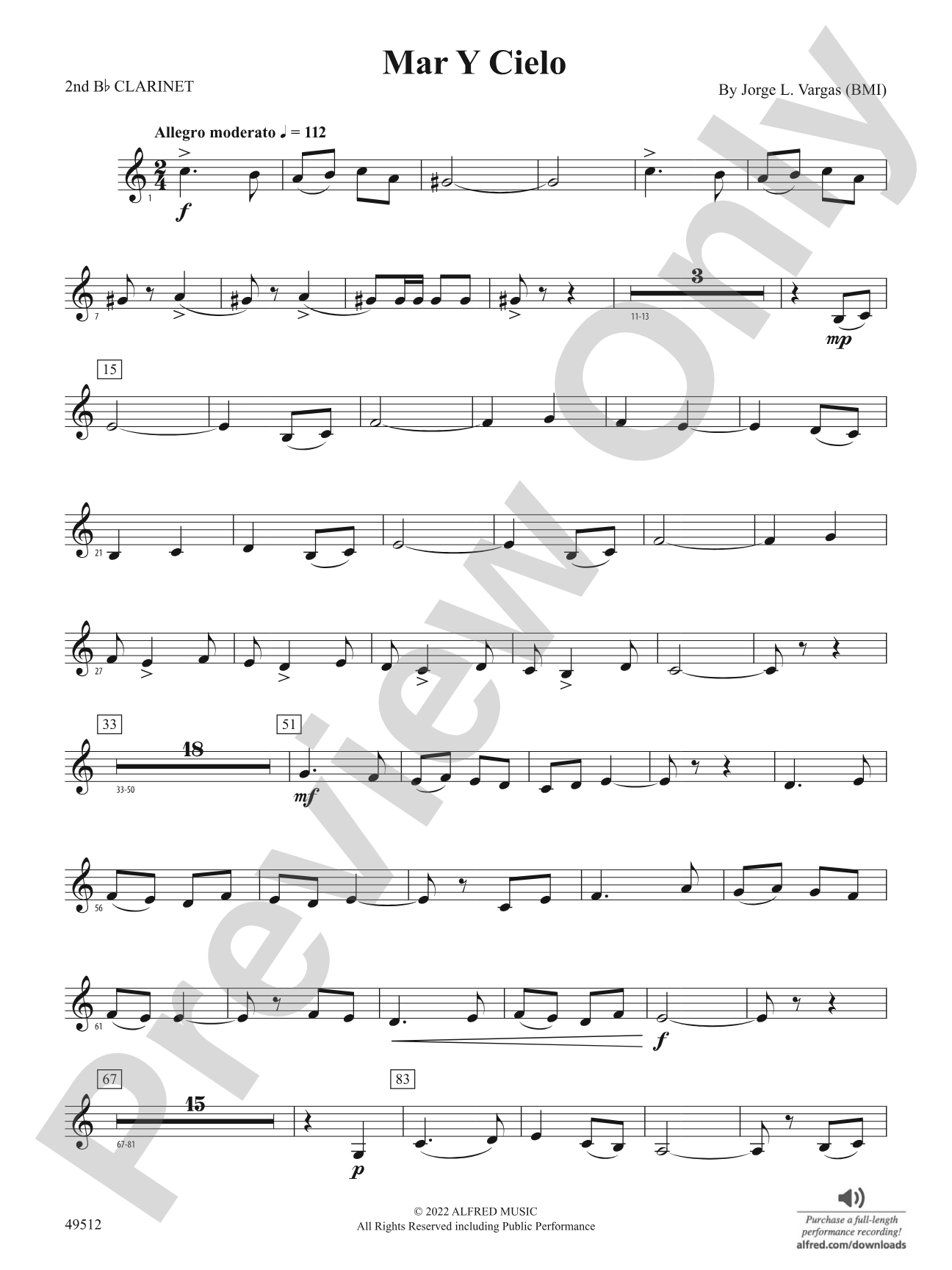 Mar Y Cielo: 2nd B-flat Clarinet