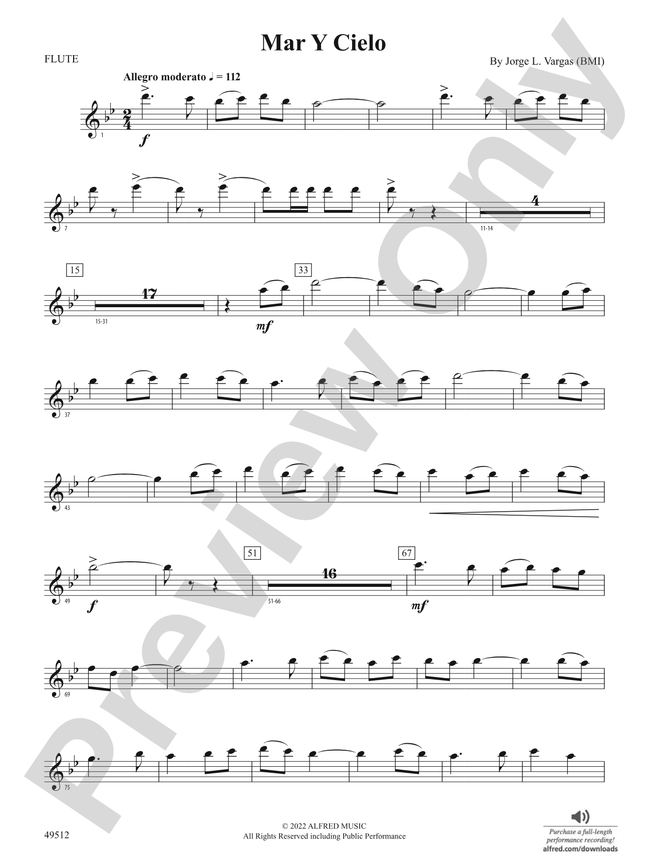 Mar Y Cielo: Flute