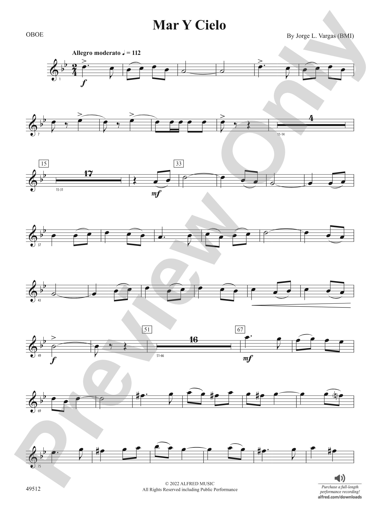Mar Y Cielo: Oboe