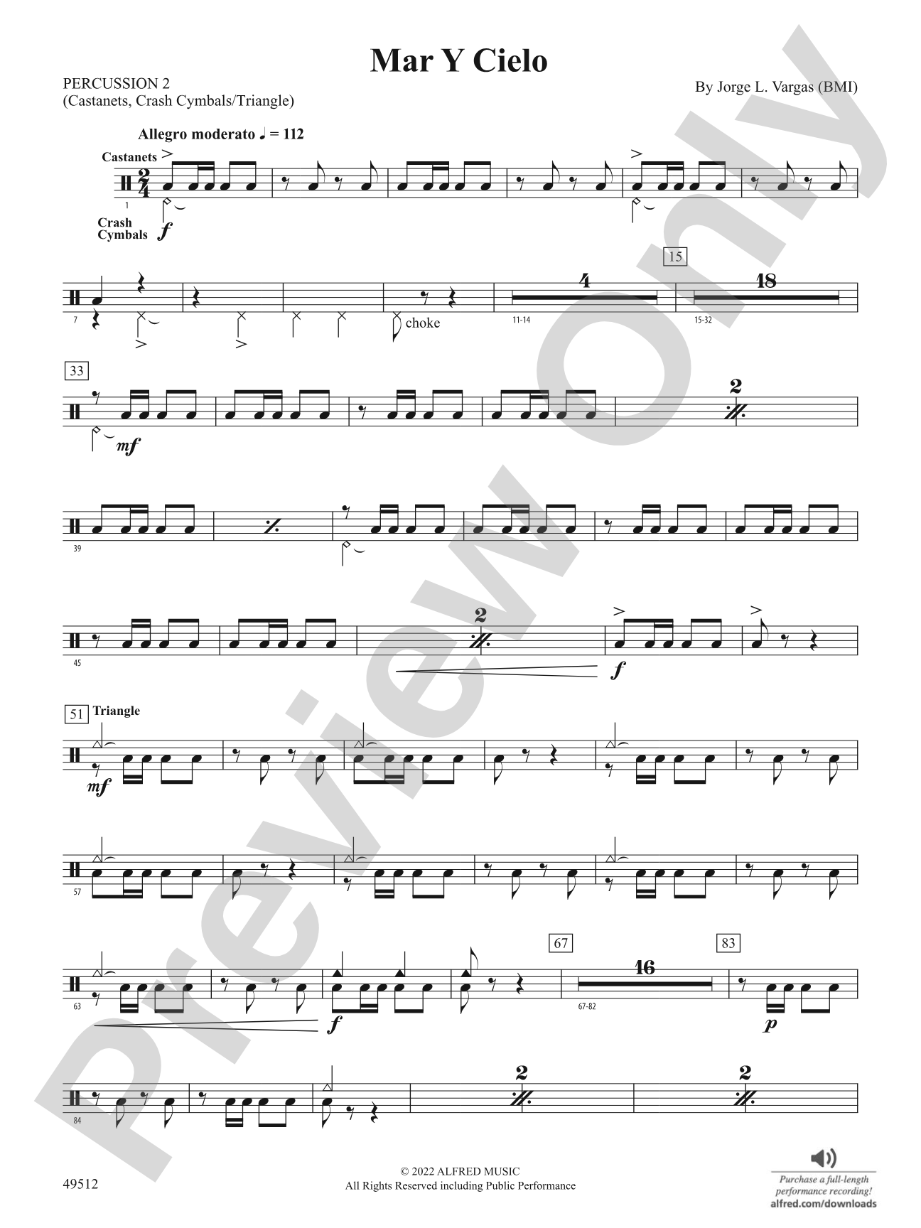 Mar Y Cielo: 2nd Percussion