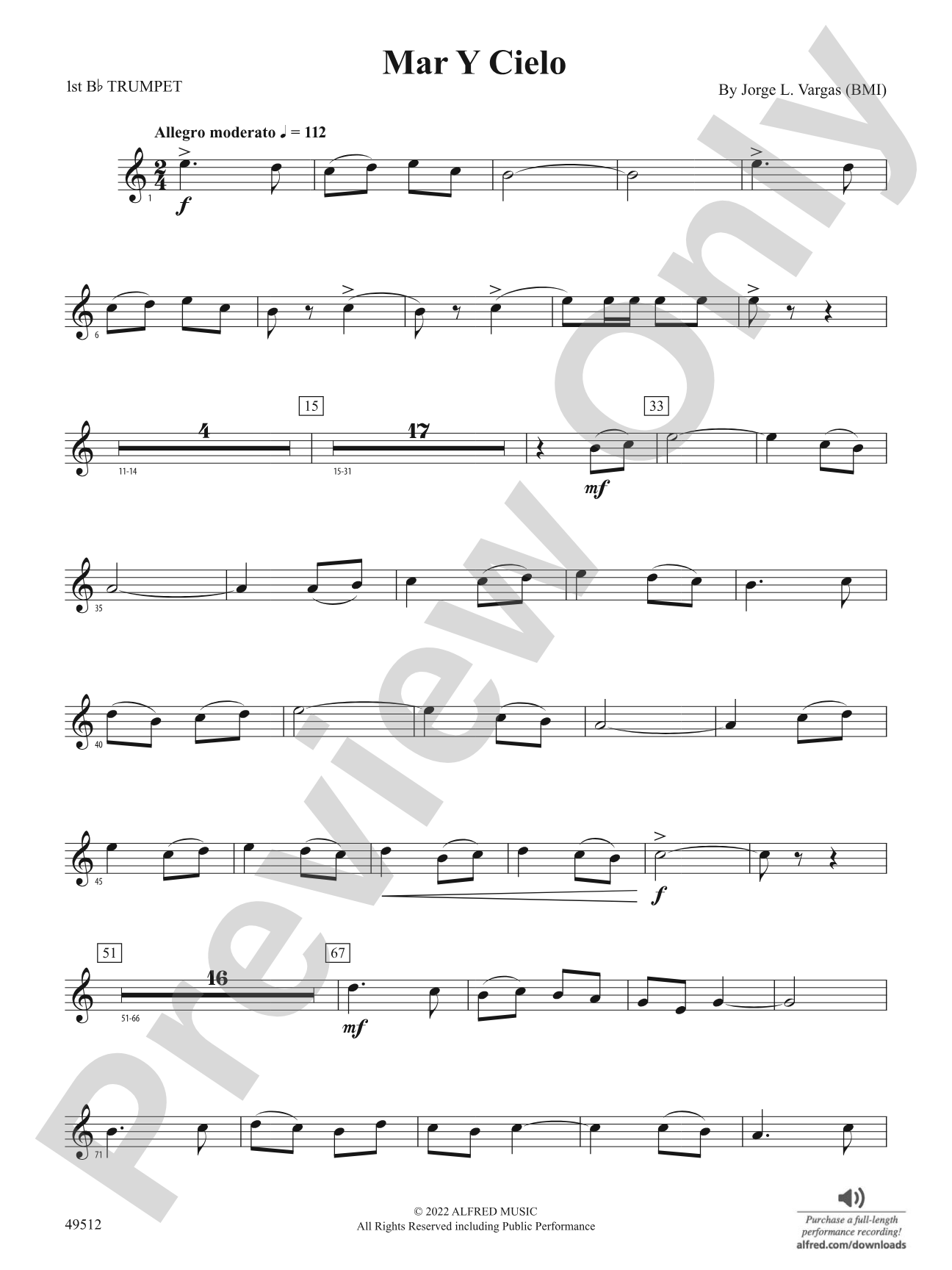 Mar Y Cielo: 1st B-flat Trumpet