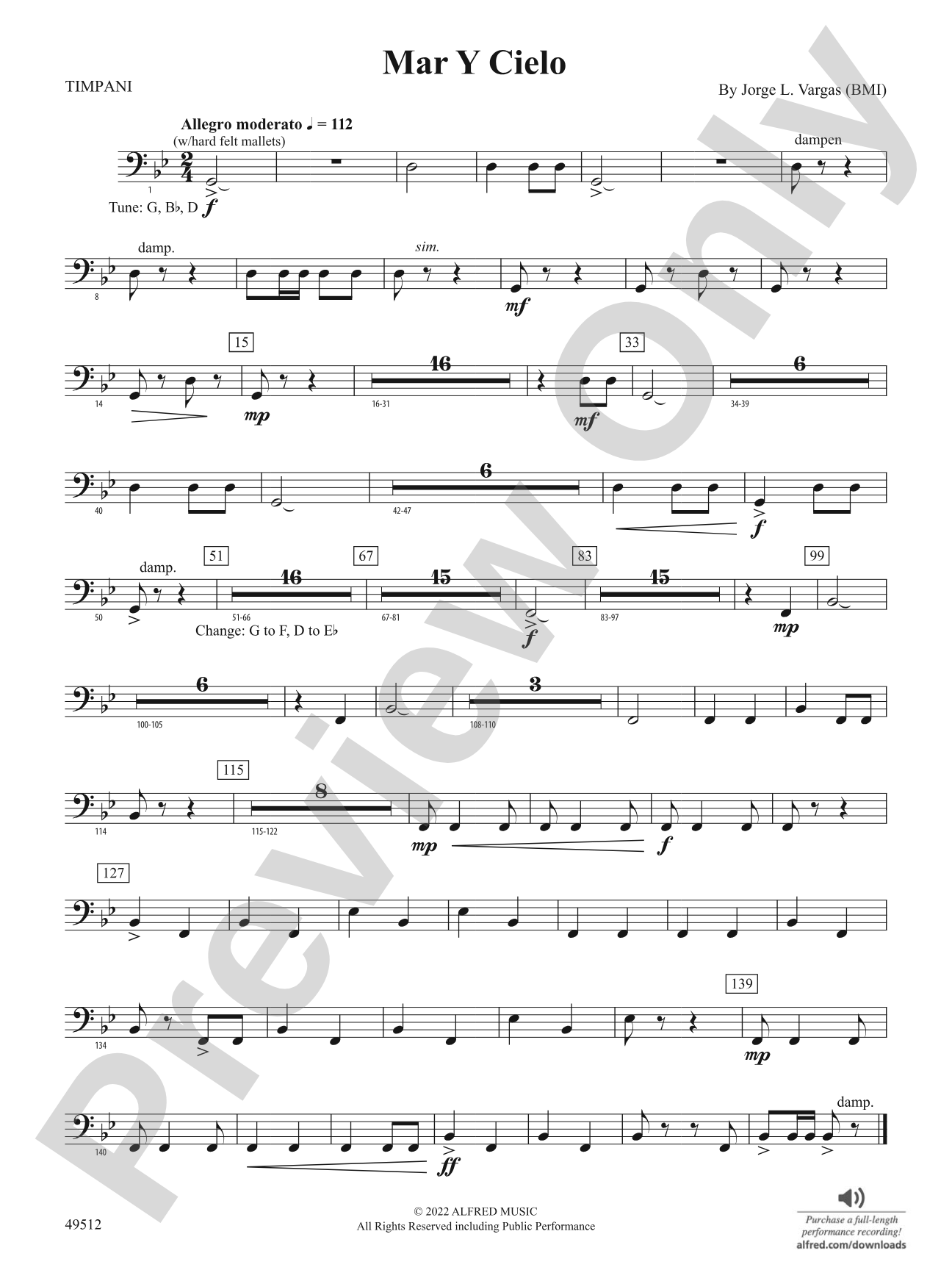 Mar Y Cielo: Timpani