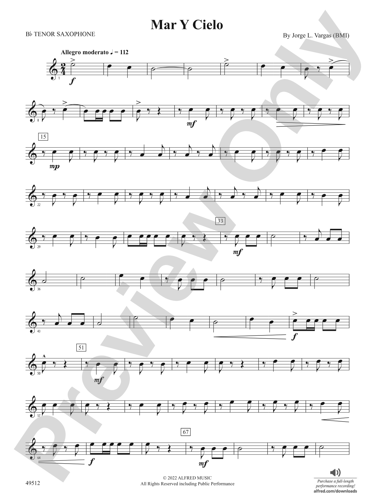 Mar Y Cielo: B-flat Tenor Saxophone