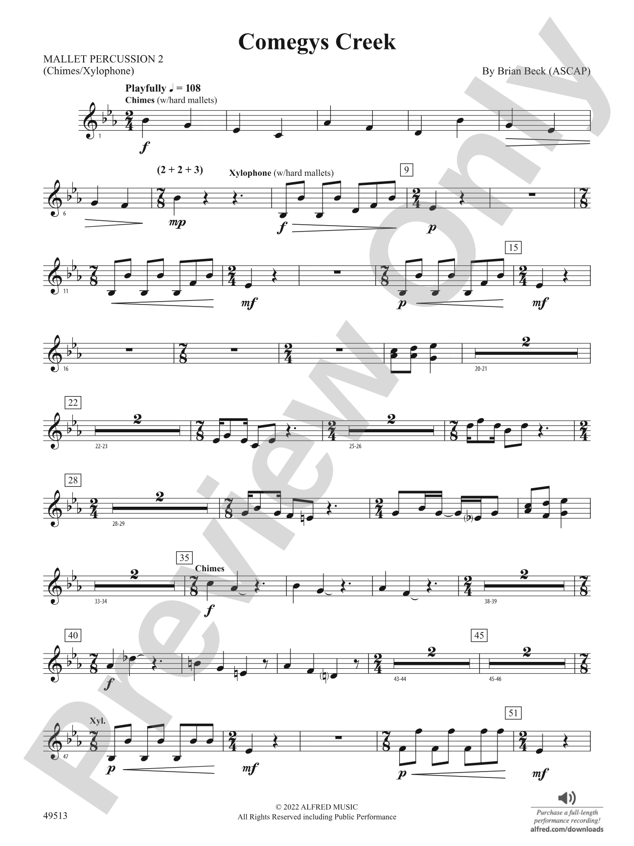 Comegys Creek: 2nd Mallet Percussion