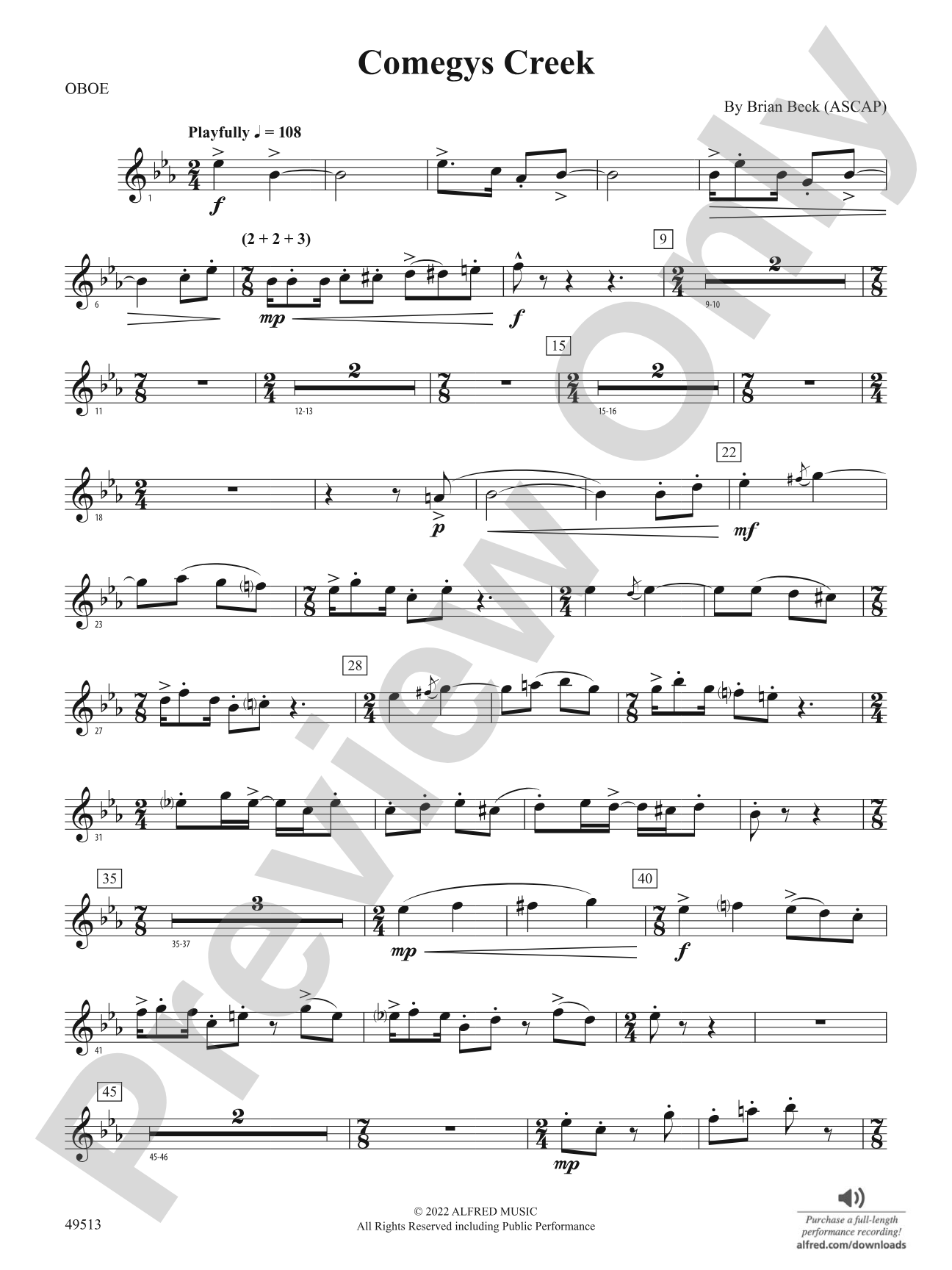 Comegys Creek: Oboe