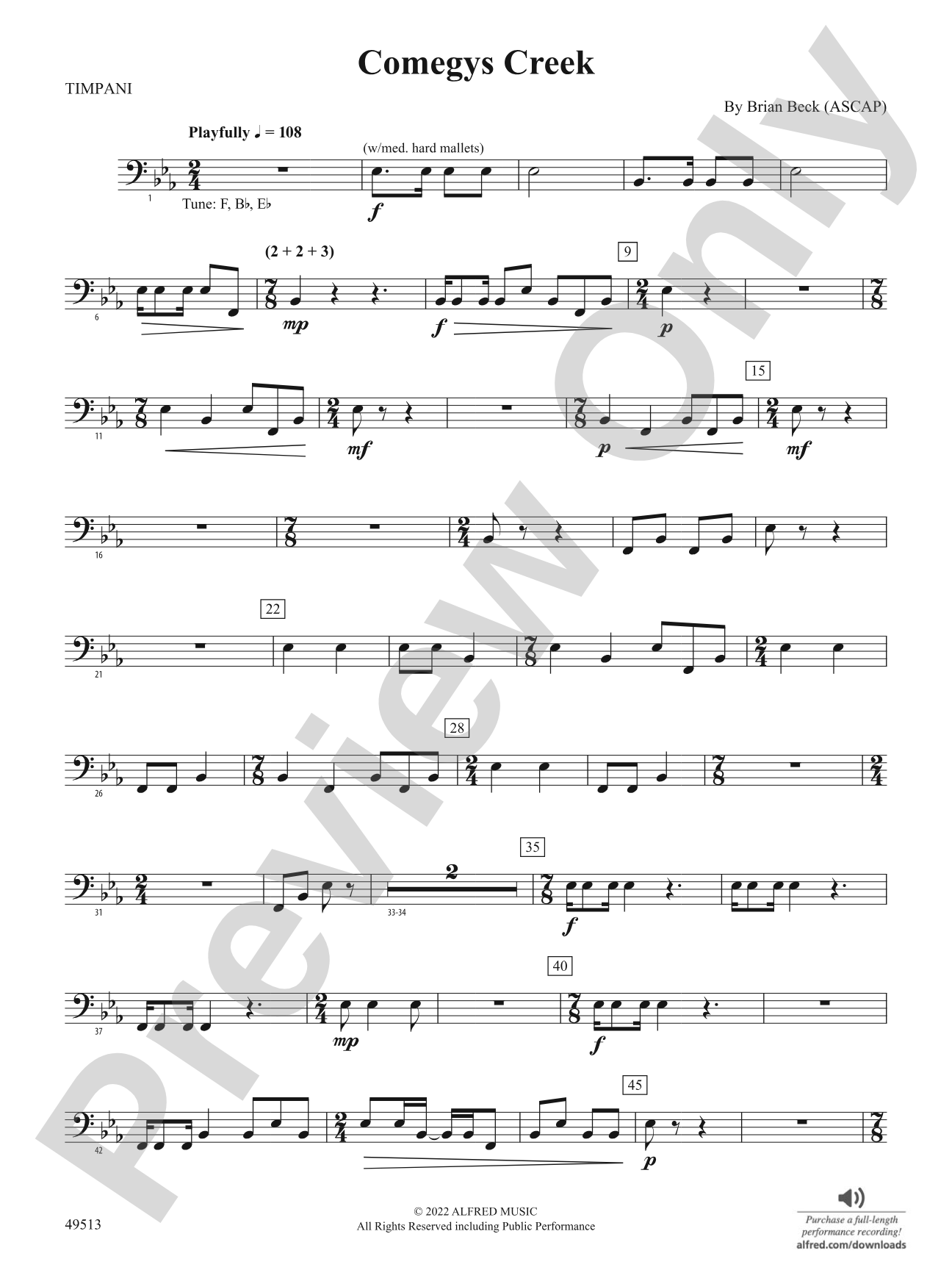 Comegys Creek: Timpani