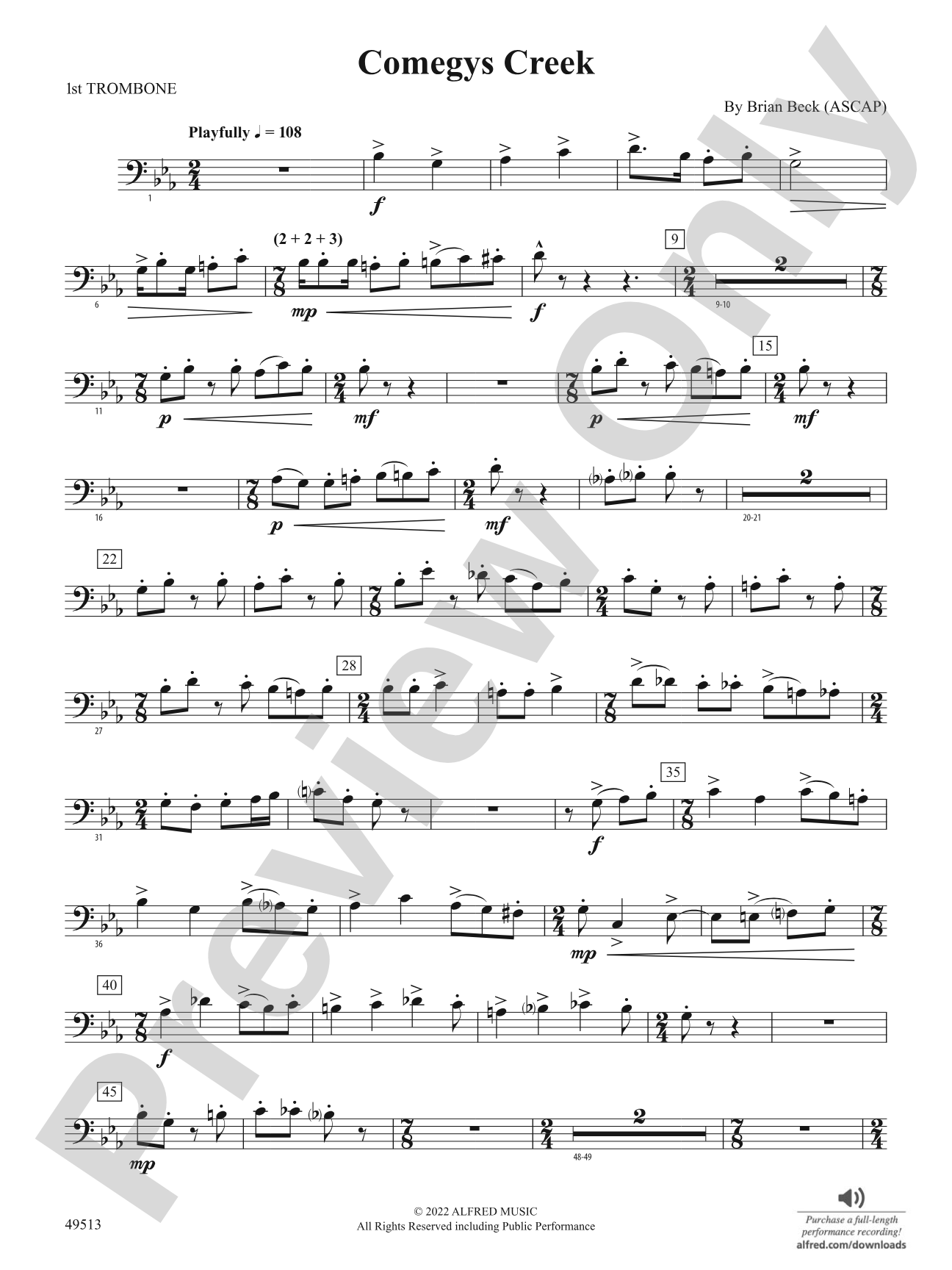 Comegys Creek: 1st Trombone