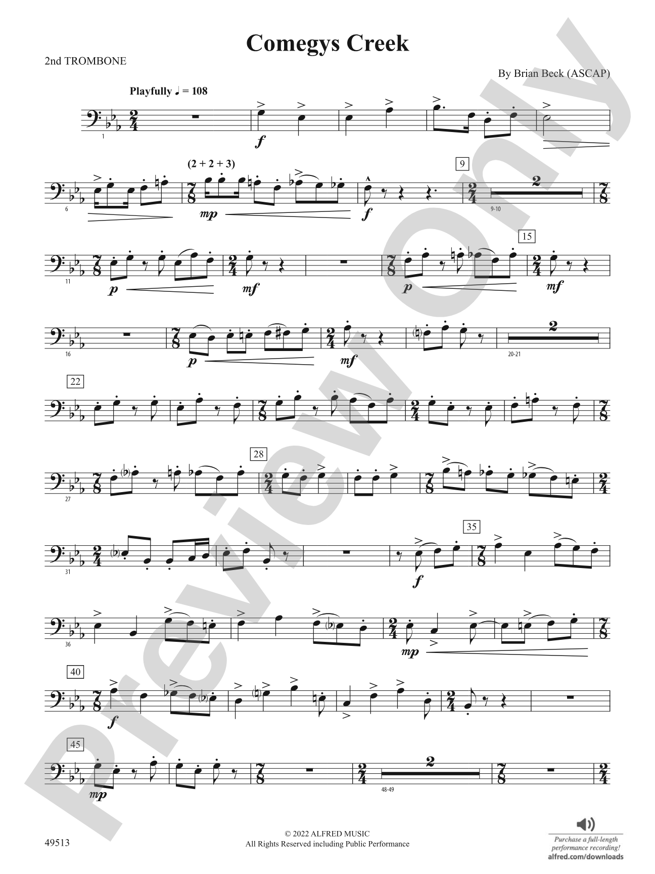 Comegys Creek: 2nd Trombone