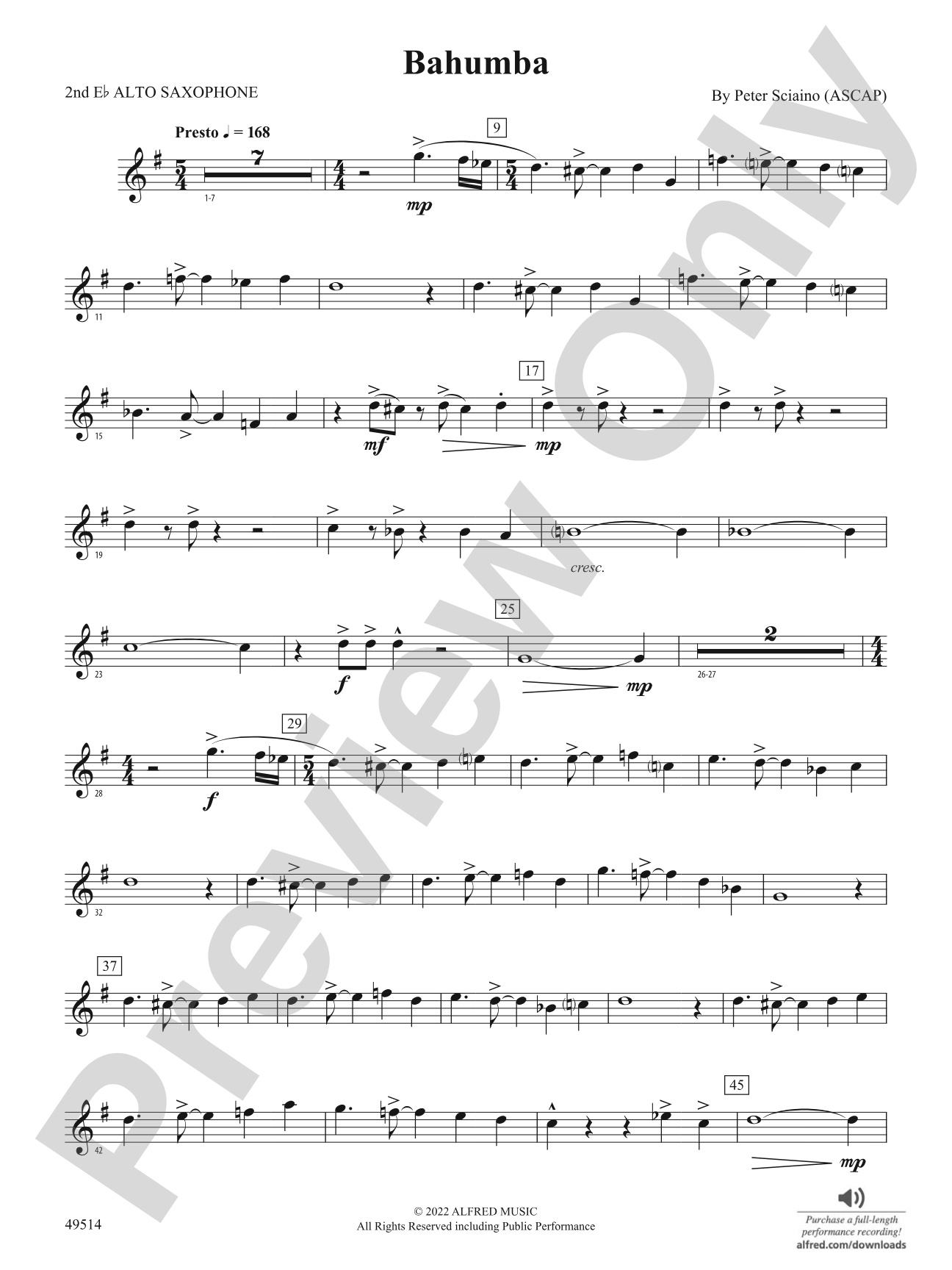 Bahumba: 2nd E-flat Alto Saxophone