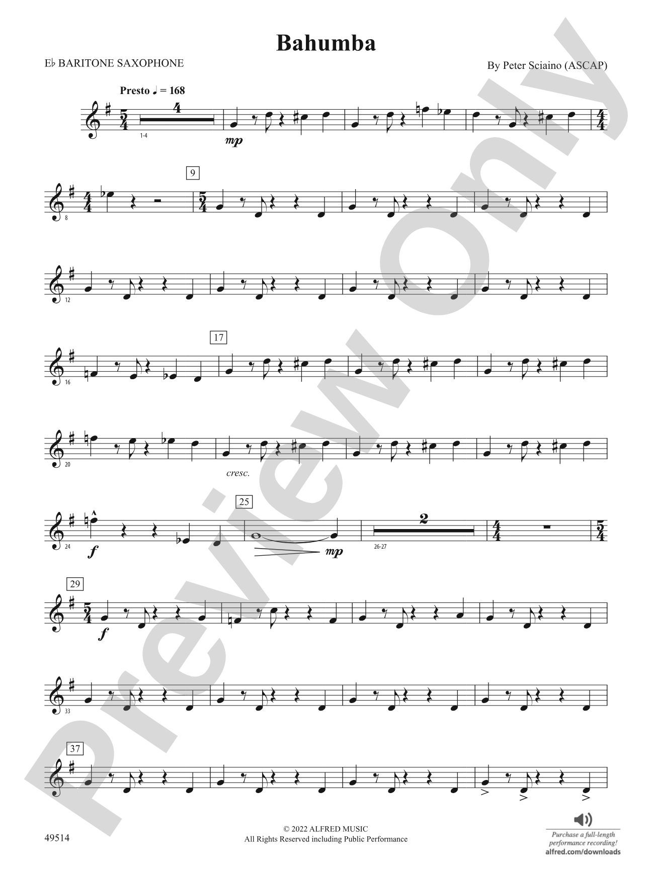 Bahumba: E-flat Baritone Saxophone