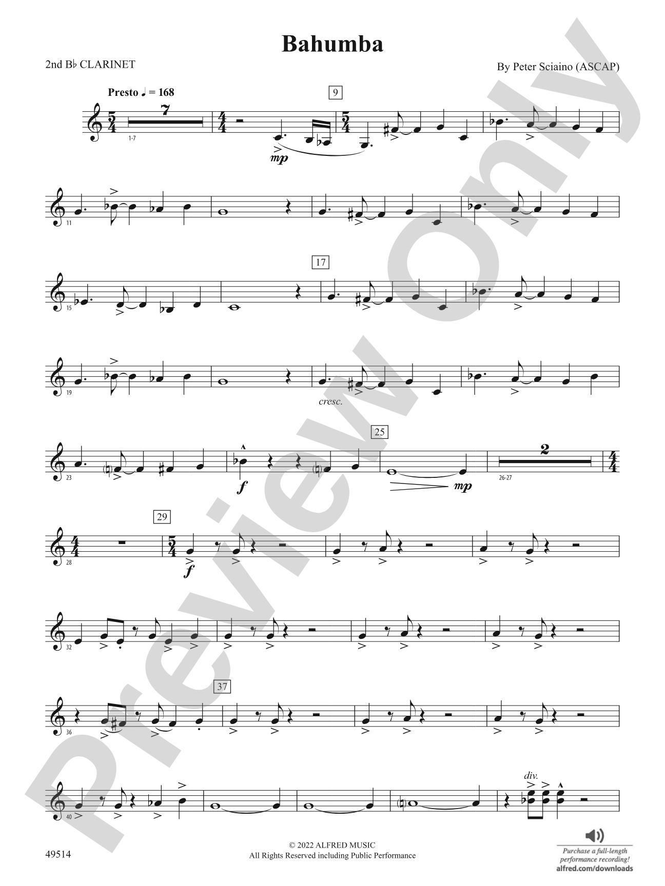 Bahumba: 2nd B-flat Clarinet