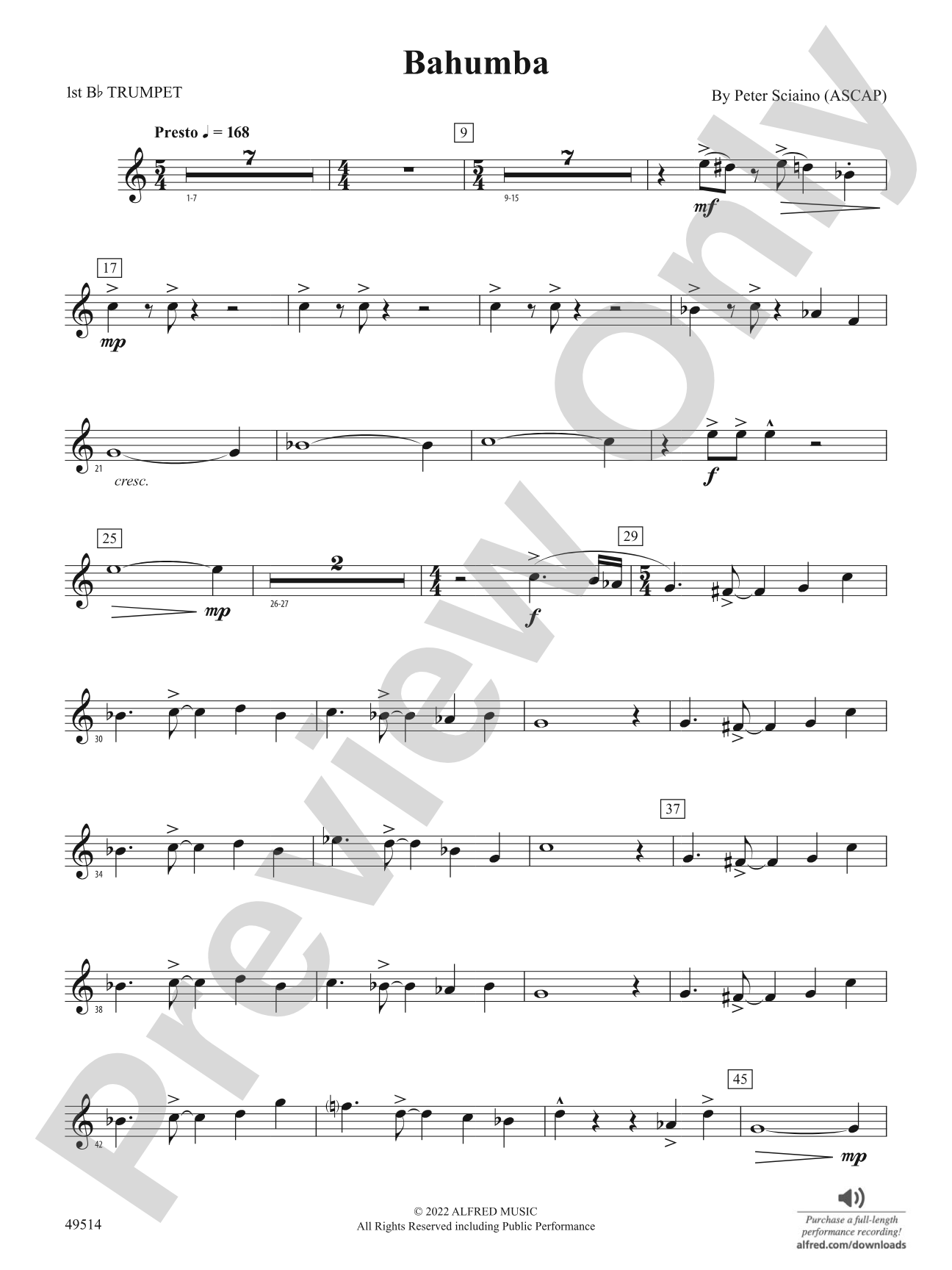Bahumba: 1st B-flat Trumpet