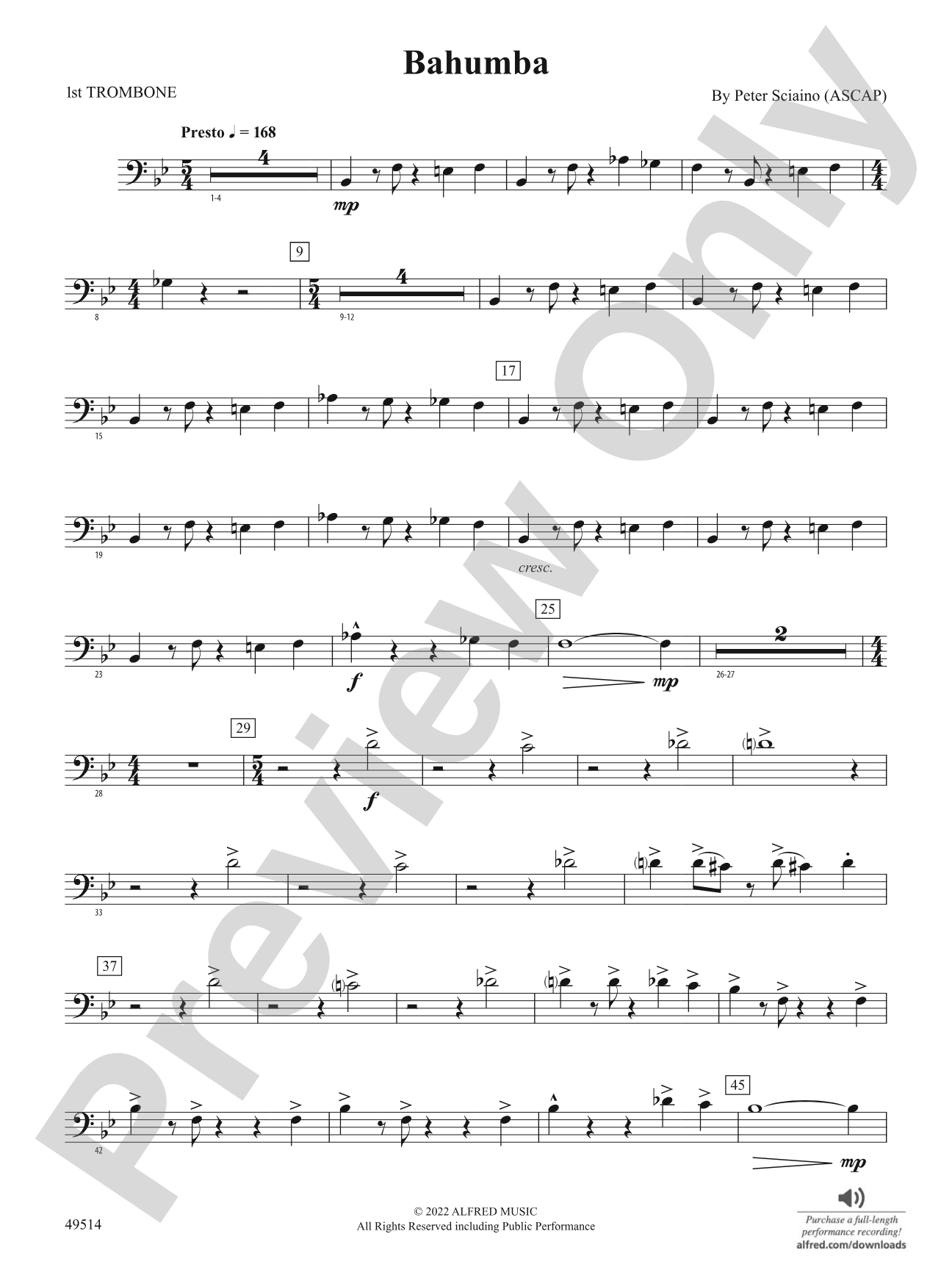 Bahumba: 1st Trombone