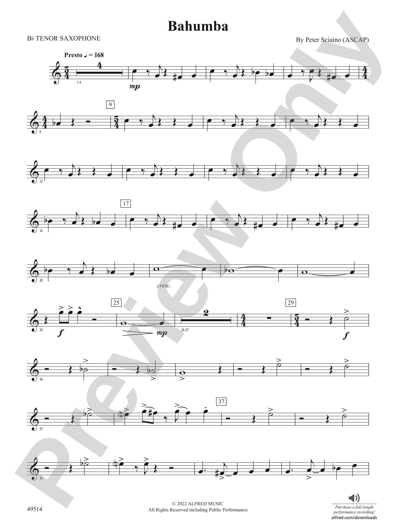 Bahumba: B-flat Tenor Saxophone