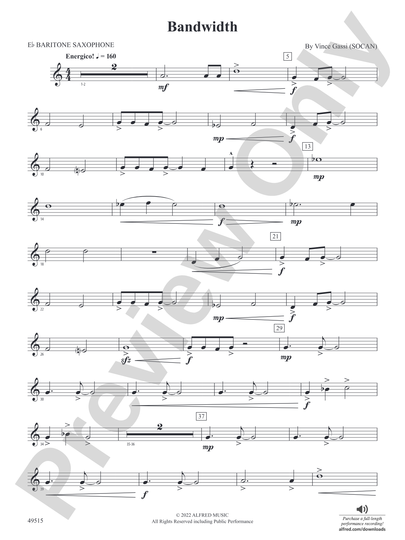 Bandwidth: E-flat Baritone Saxophone