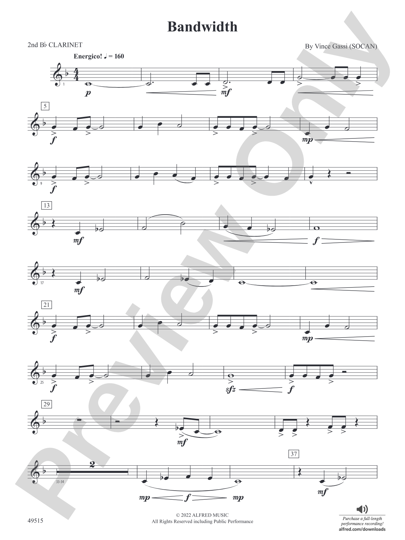 Bandwidth: 2nd B-flat Clarinet