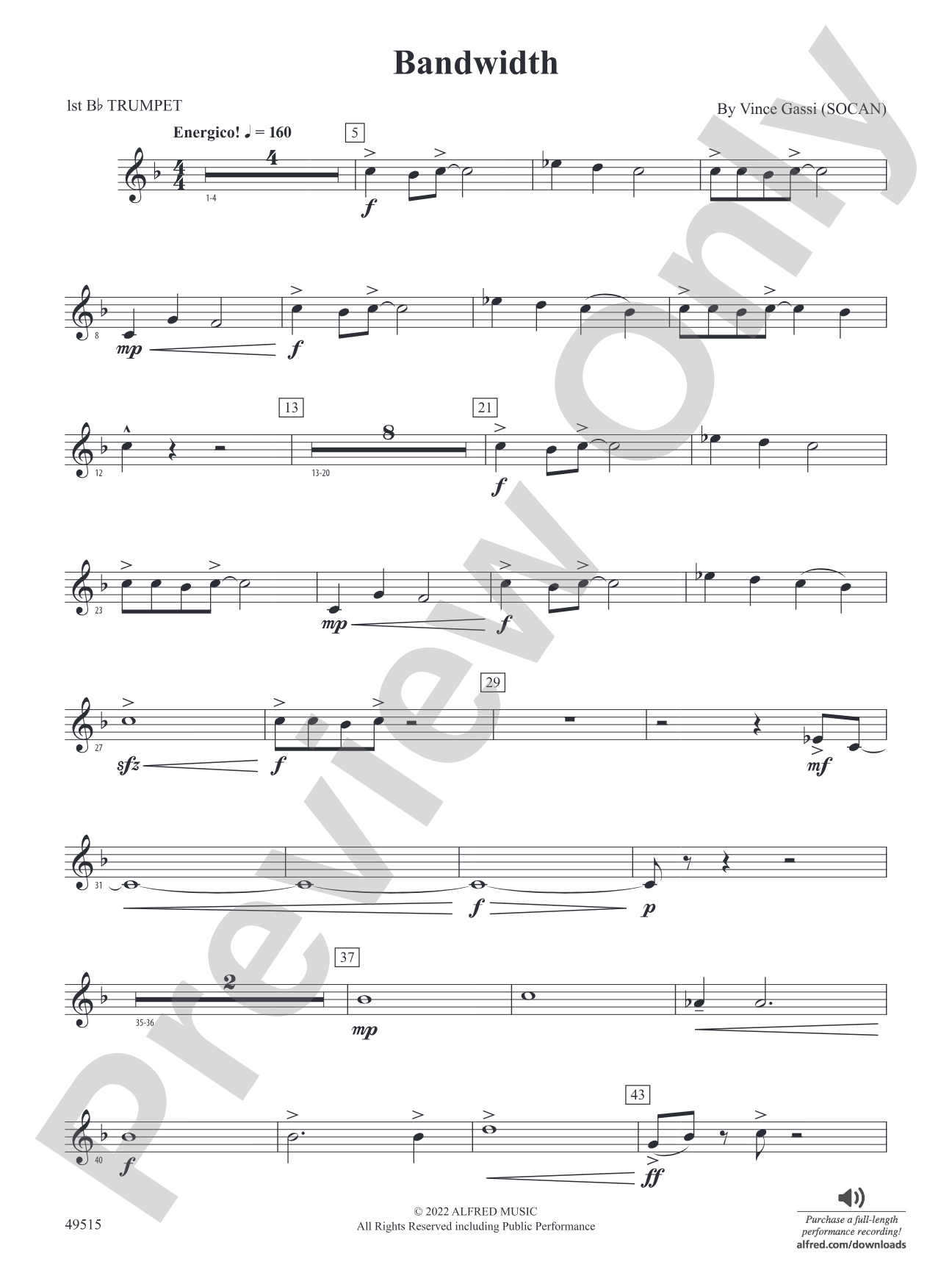 Bandwidth: 1st B-flat Trumpet