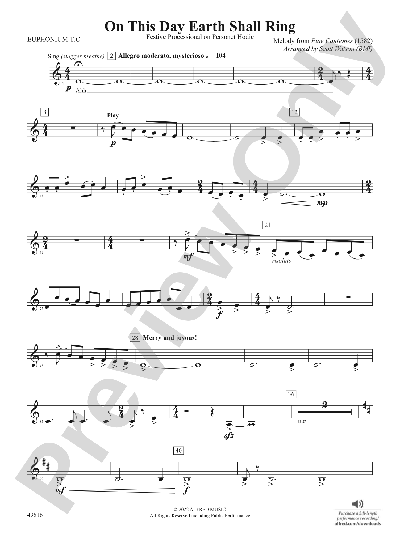 On This Day Earth Shall Ring: Baritone T.C.