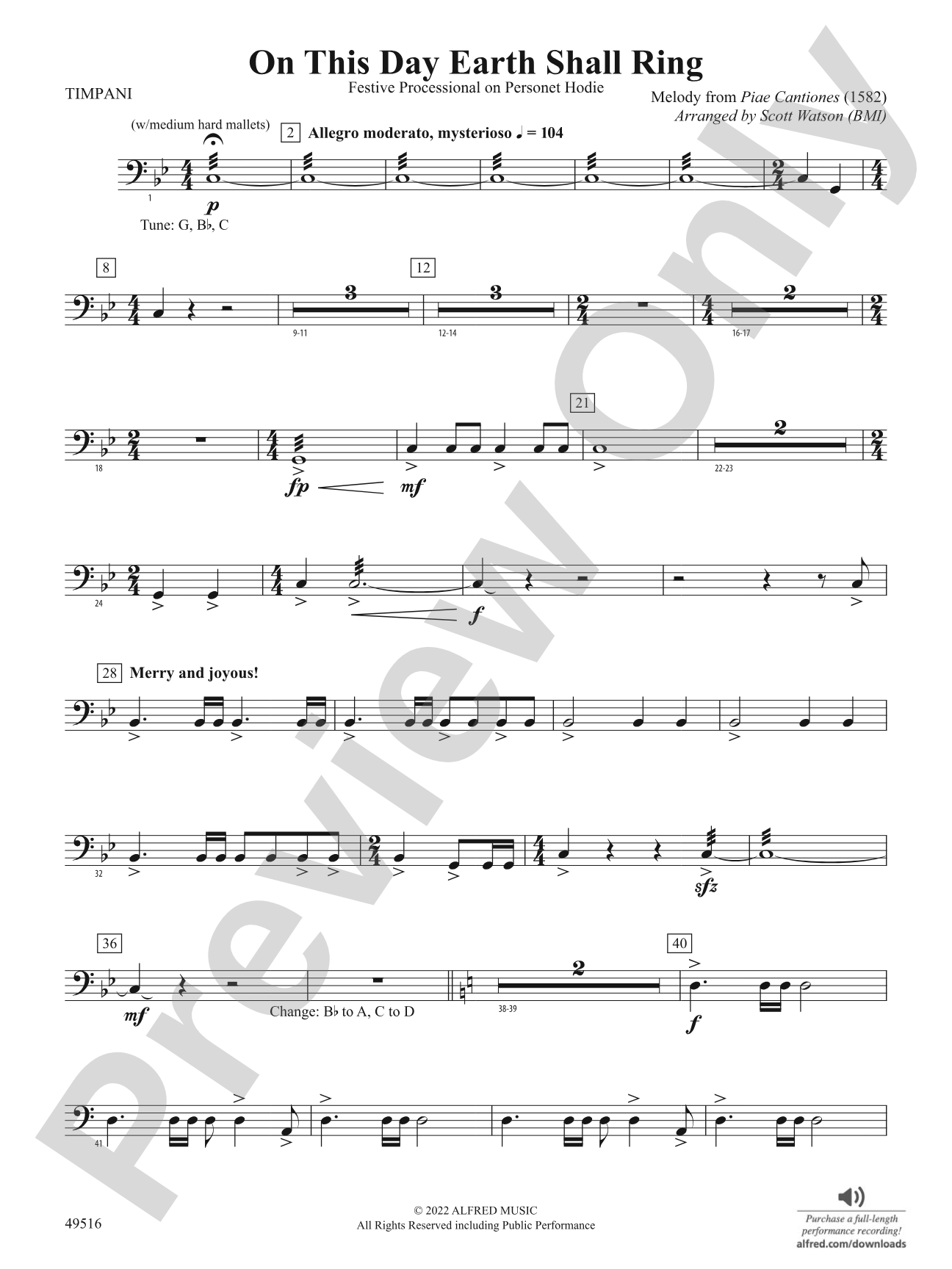 On This Day Earth Shall Ring: Timpani