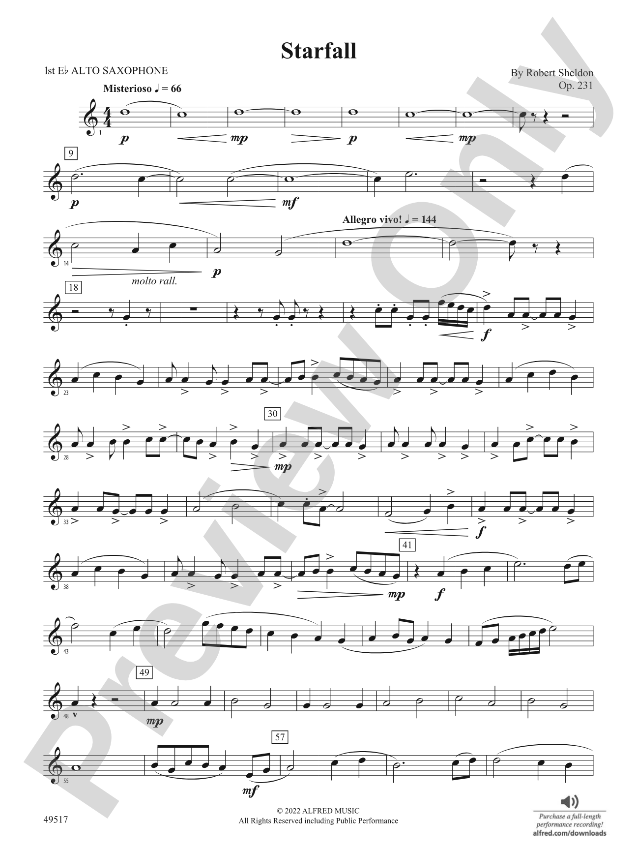 Starfall: E-flat Alto Saxophone