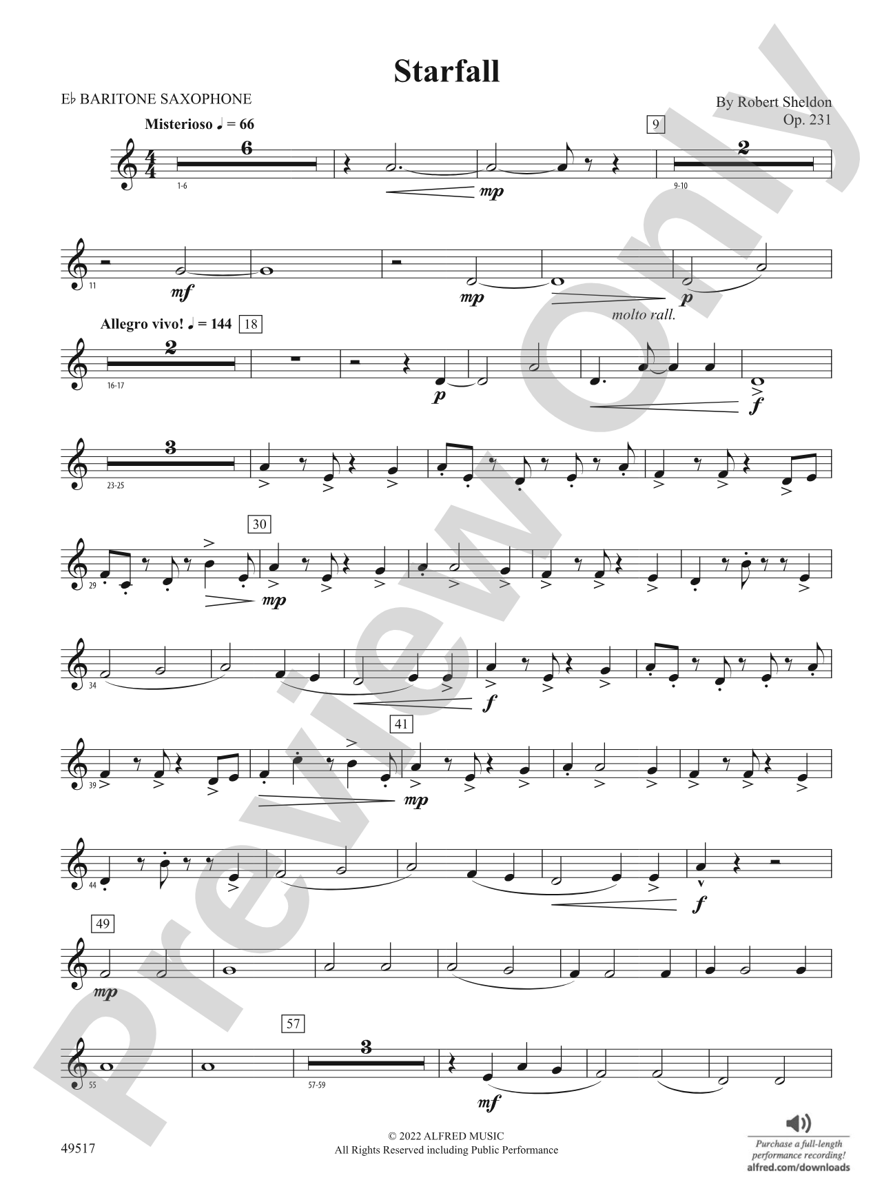 Starfall: E-flat Baritone Saxophone