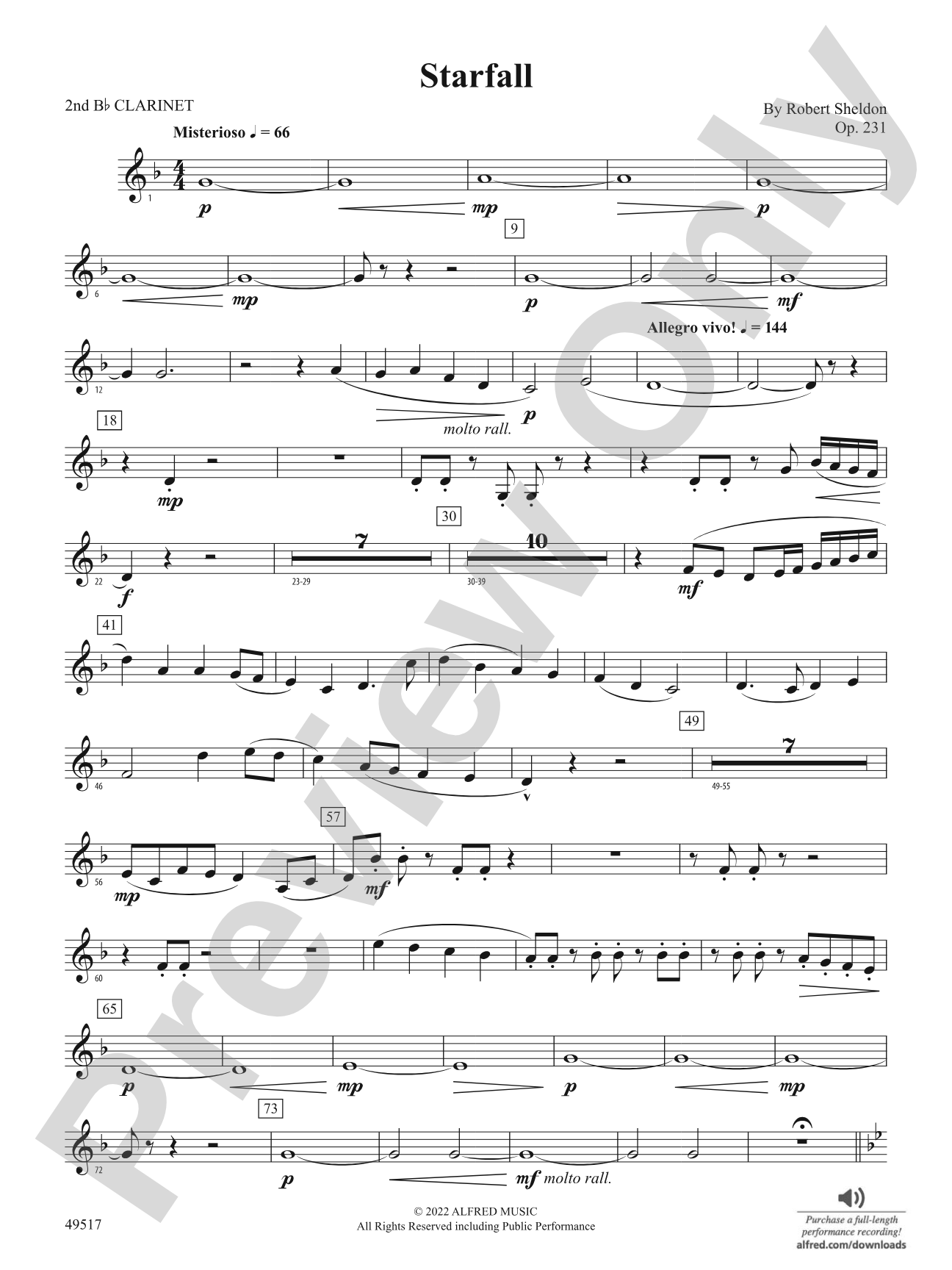 Starfall: 2nd B-flat Clarinet