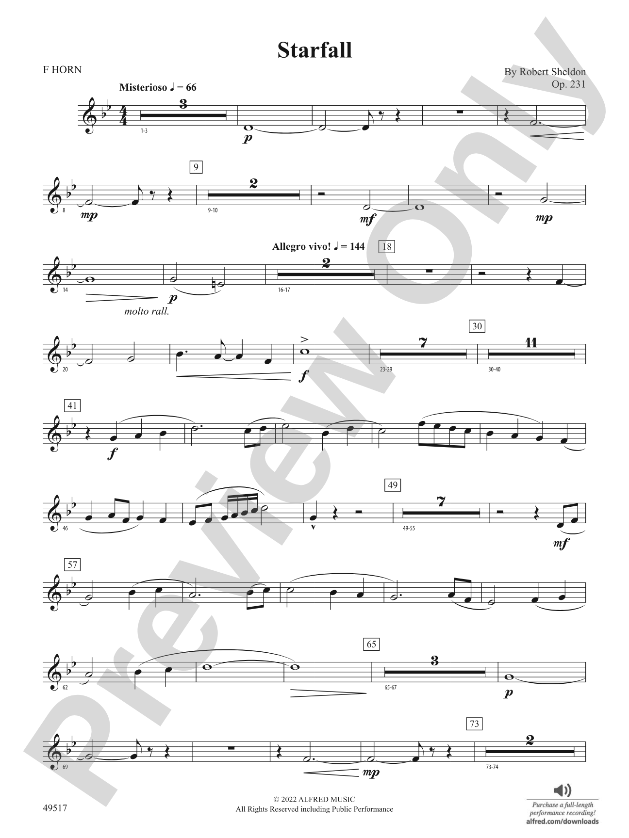 Starfall: 1st F Horn