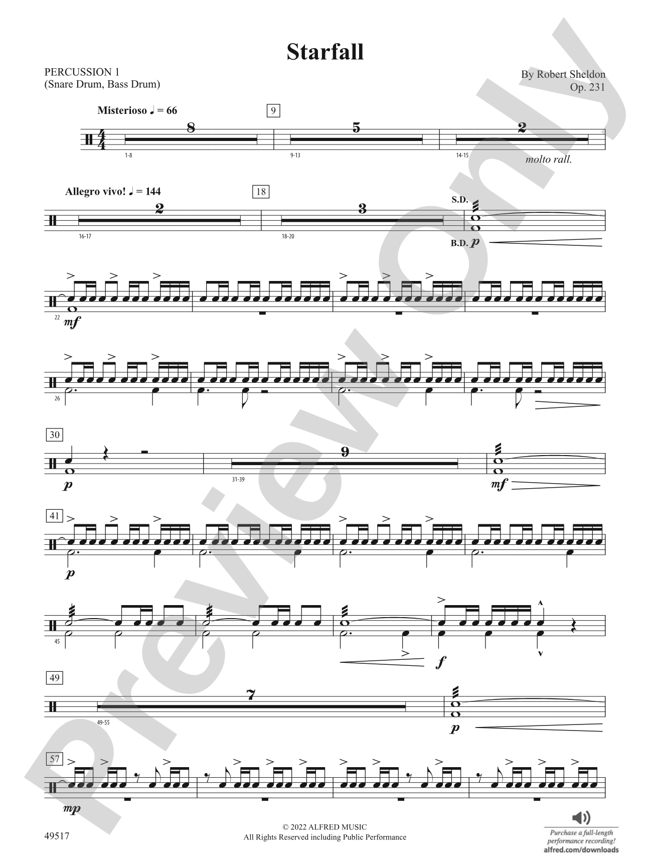 Starfall: 1st Percussion