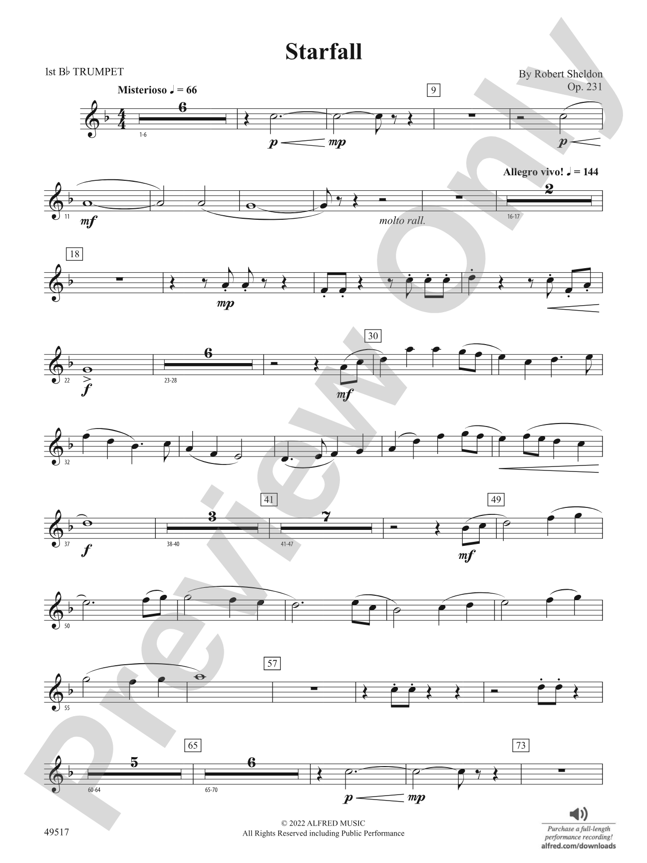 Starfall: 1st B-flat Trumpet