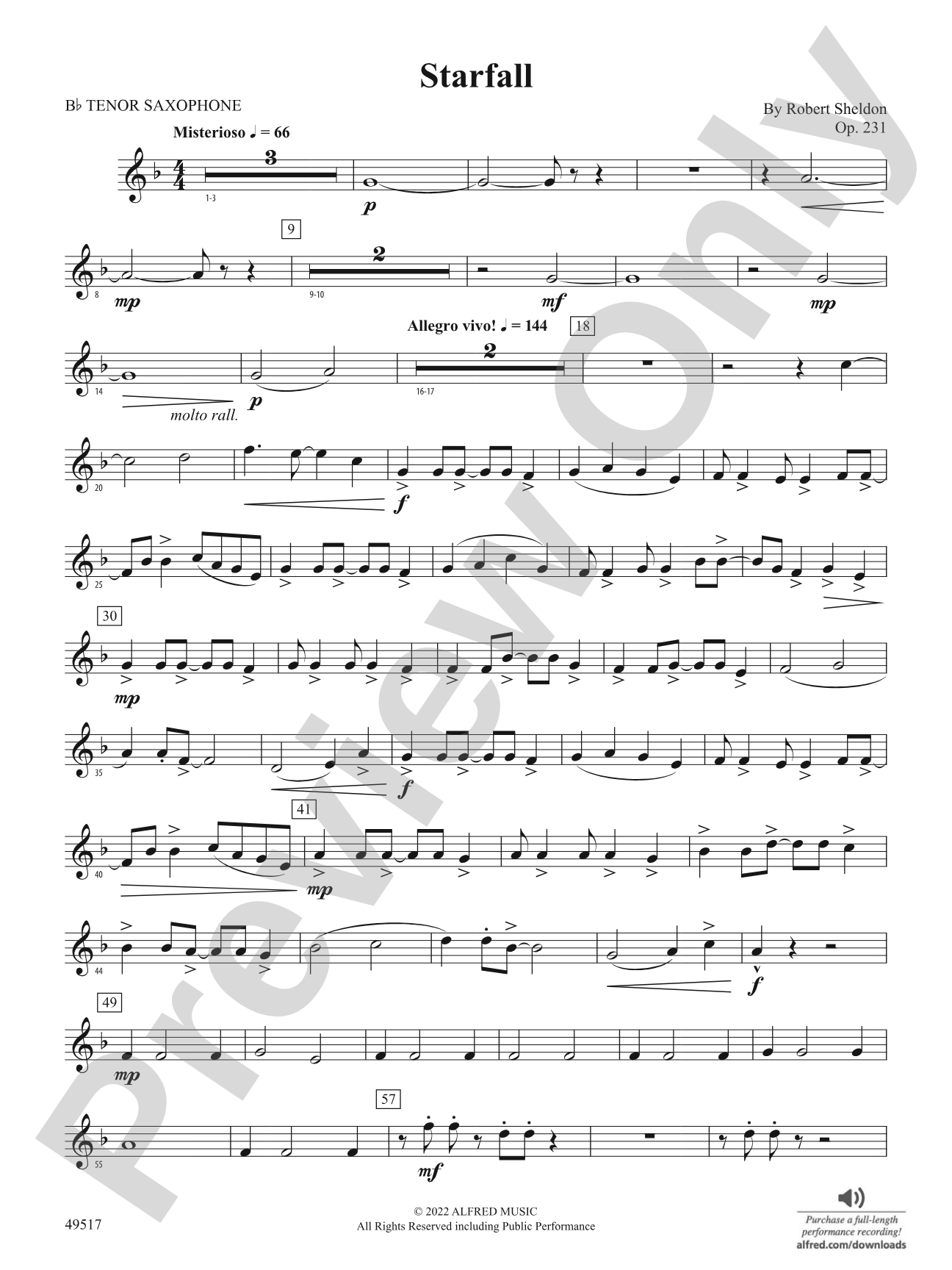 Starfall: B-flat Tenor Saxophone