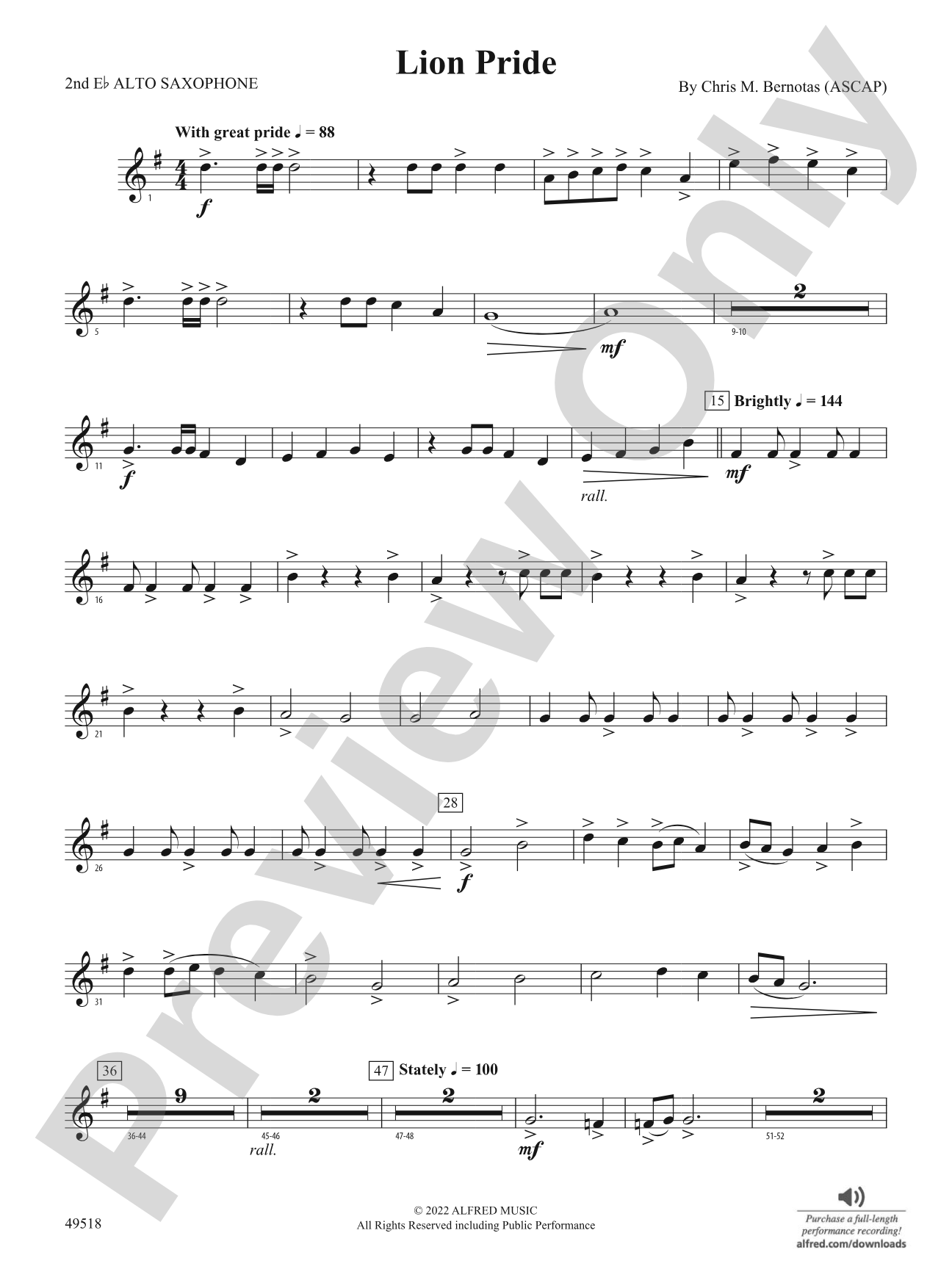 Lion Pride: 2nd E-flat Alto Saxophone