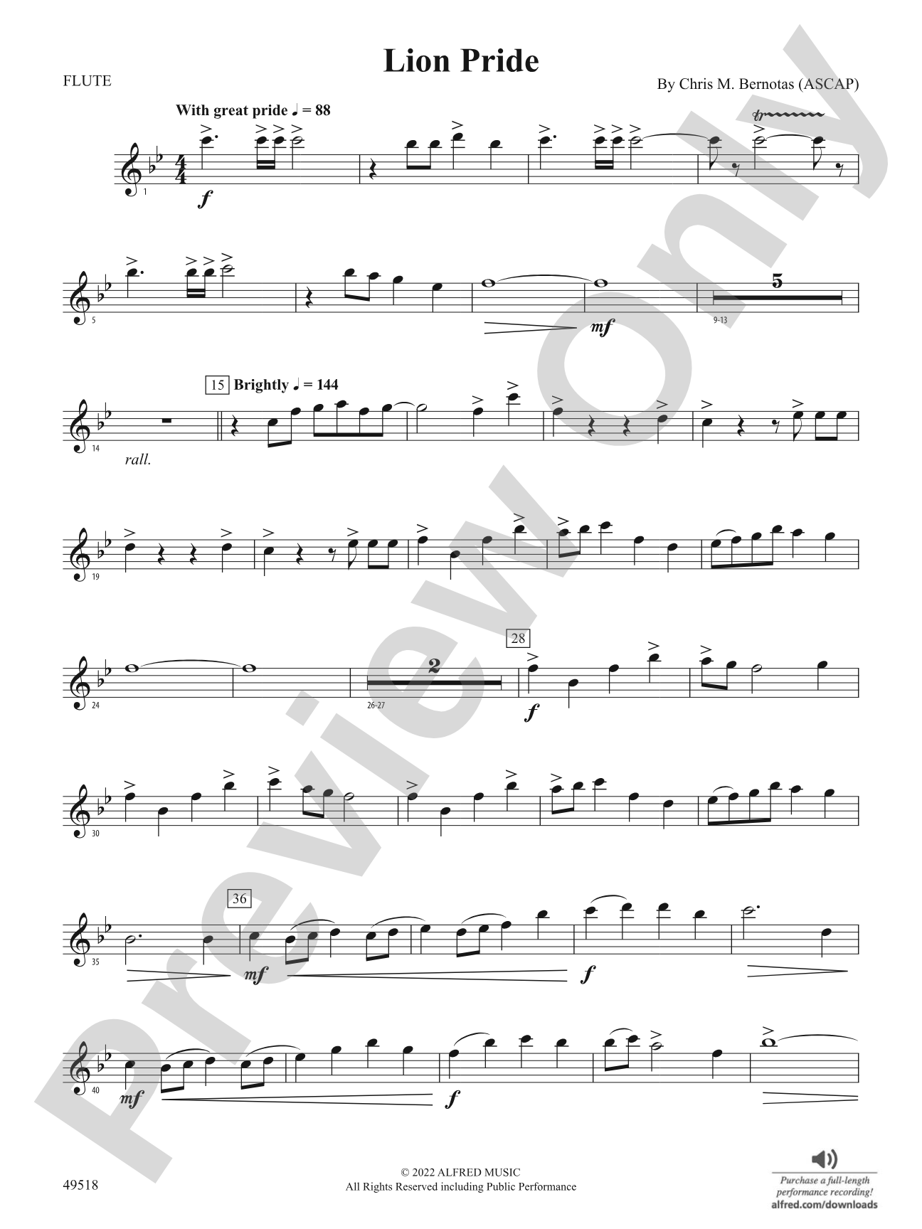 Lion Pride: Flute