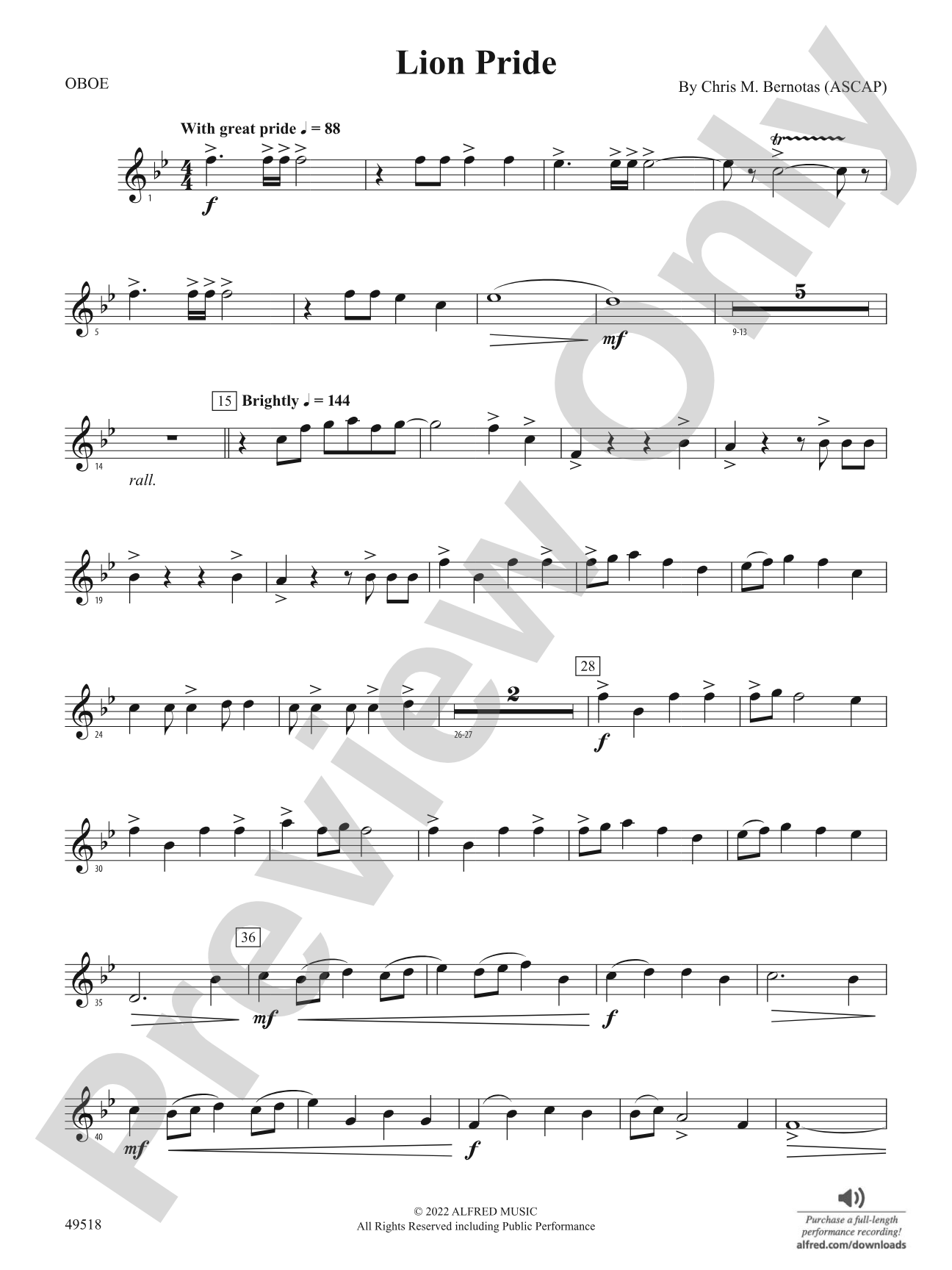 Lion Pride: Oboe