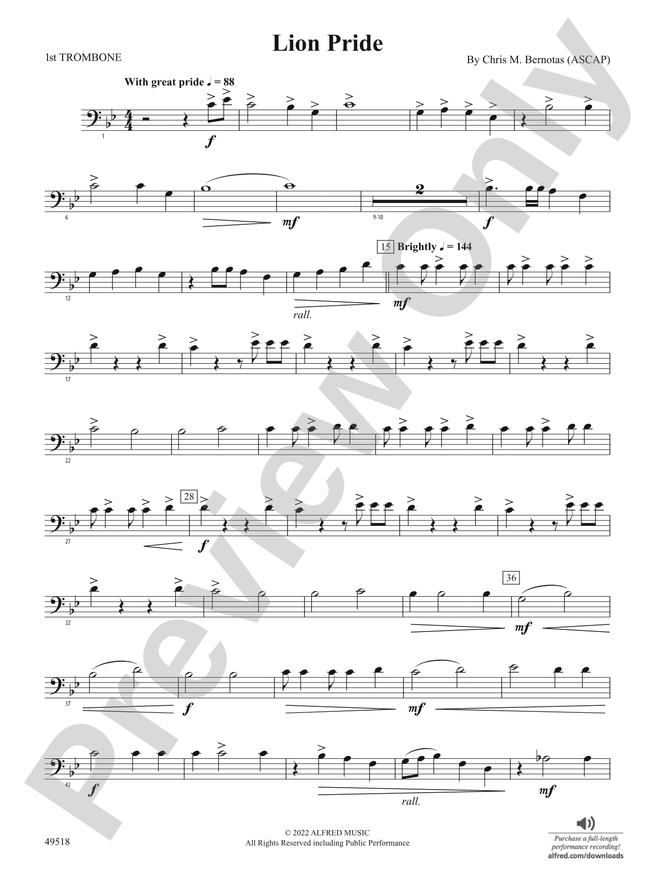 Lion Pride: 1st Trombone