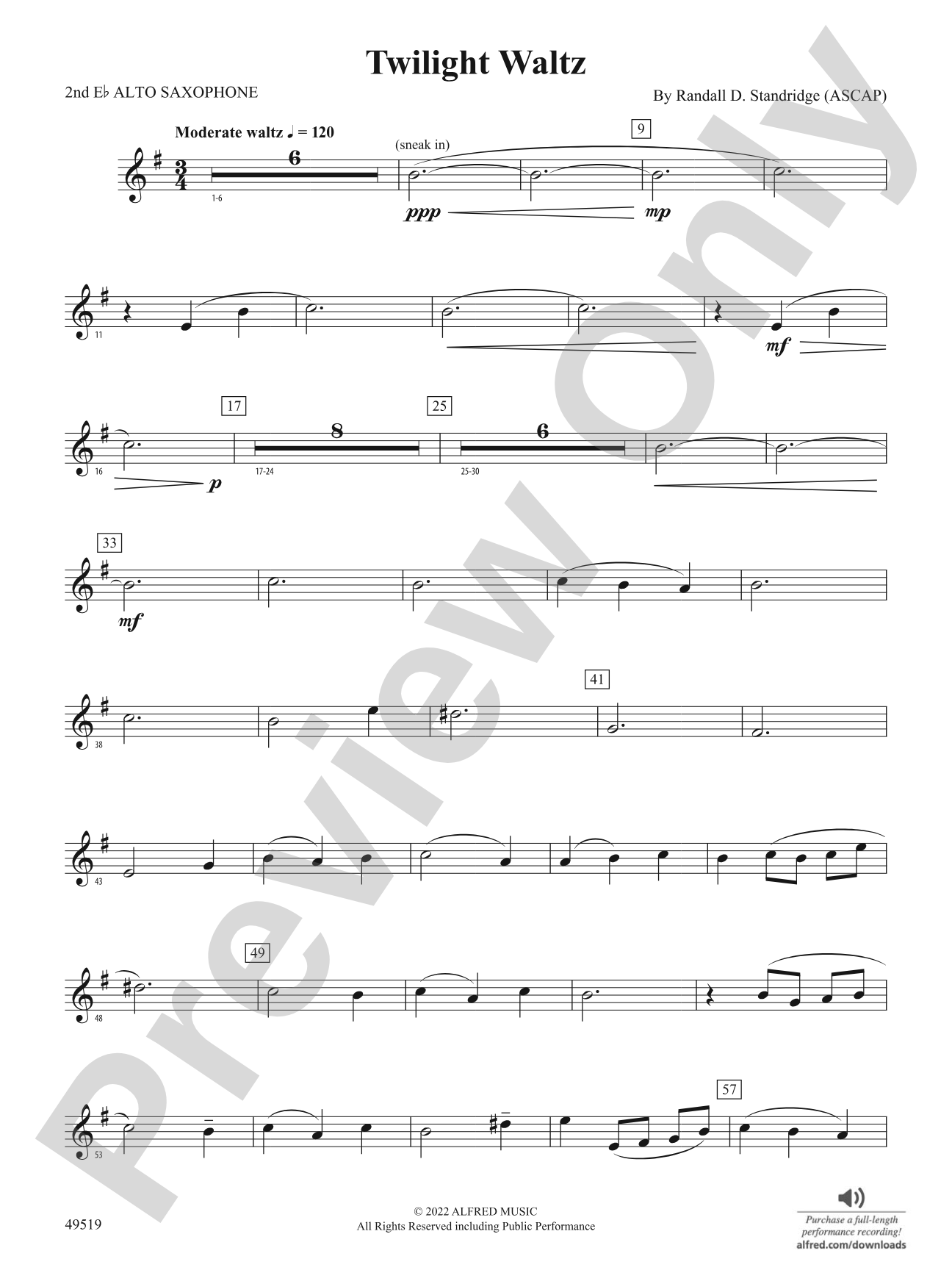 Twilight Waltz: 2nd E-flat Alto Saxophone