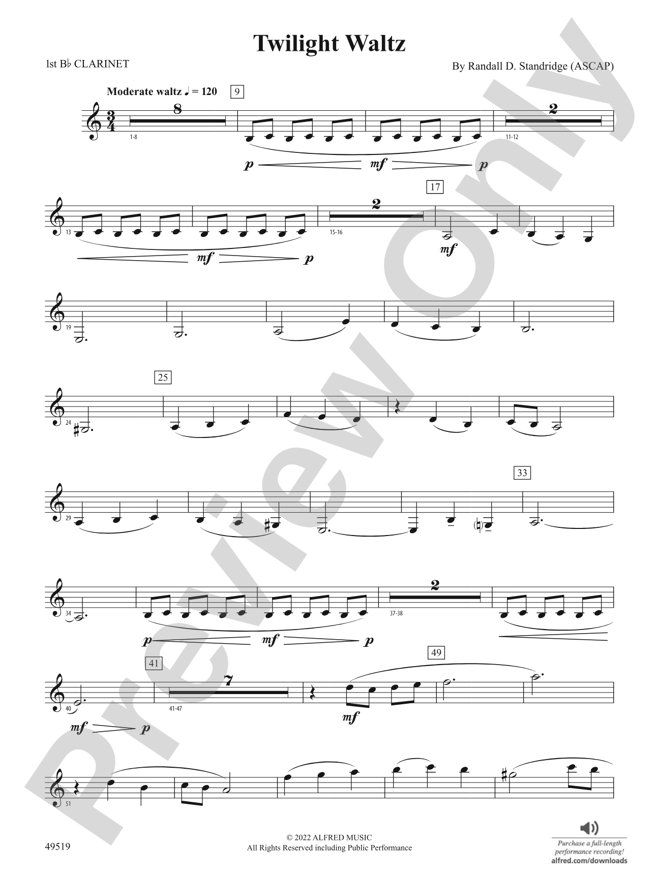 Twilight Waltz: 1st B-flat Clarinet