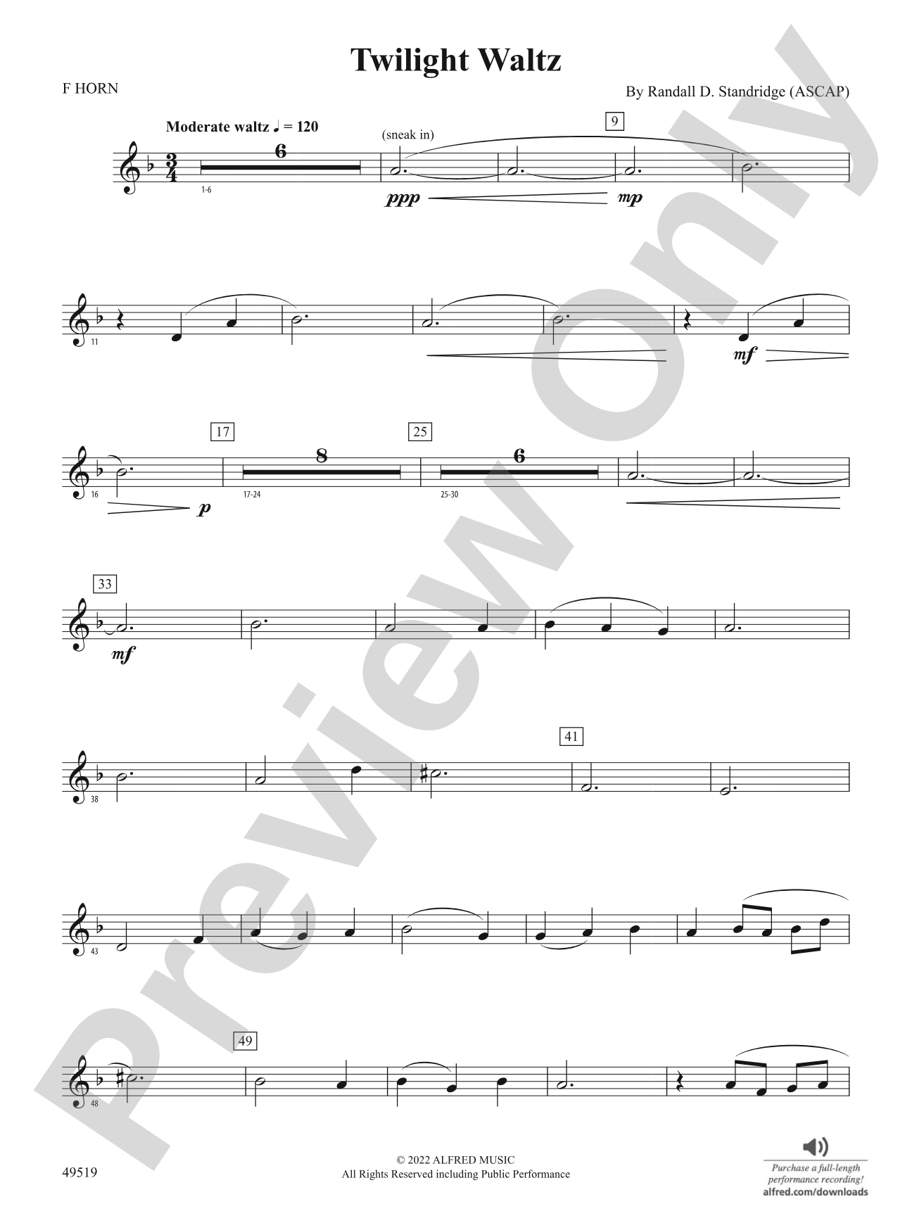 Twilight Waltz: 1st F Horn