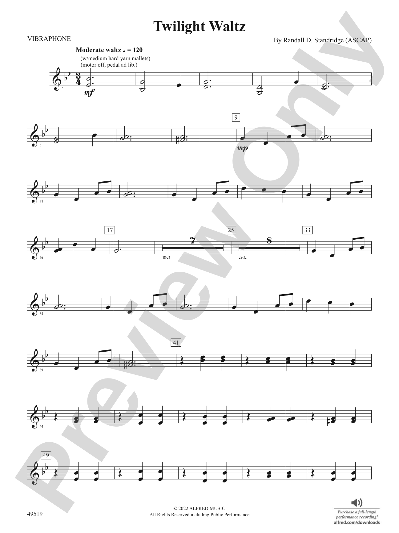 Twilight Waltz: 2nd Mallet Percussion