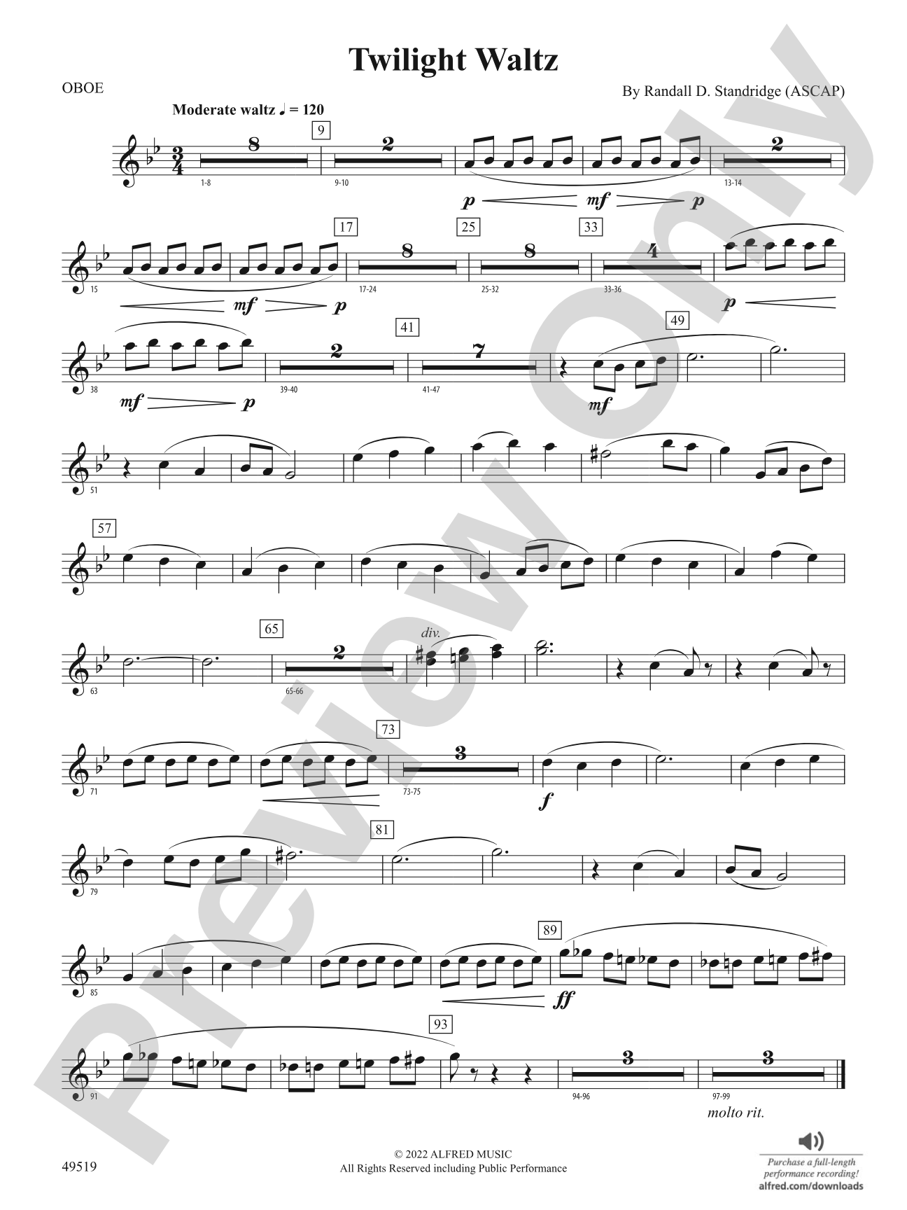 Twilight Waltz: Oboe