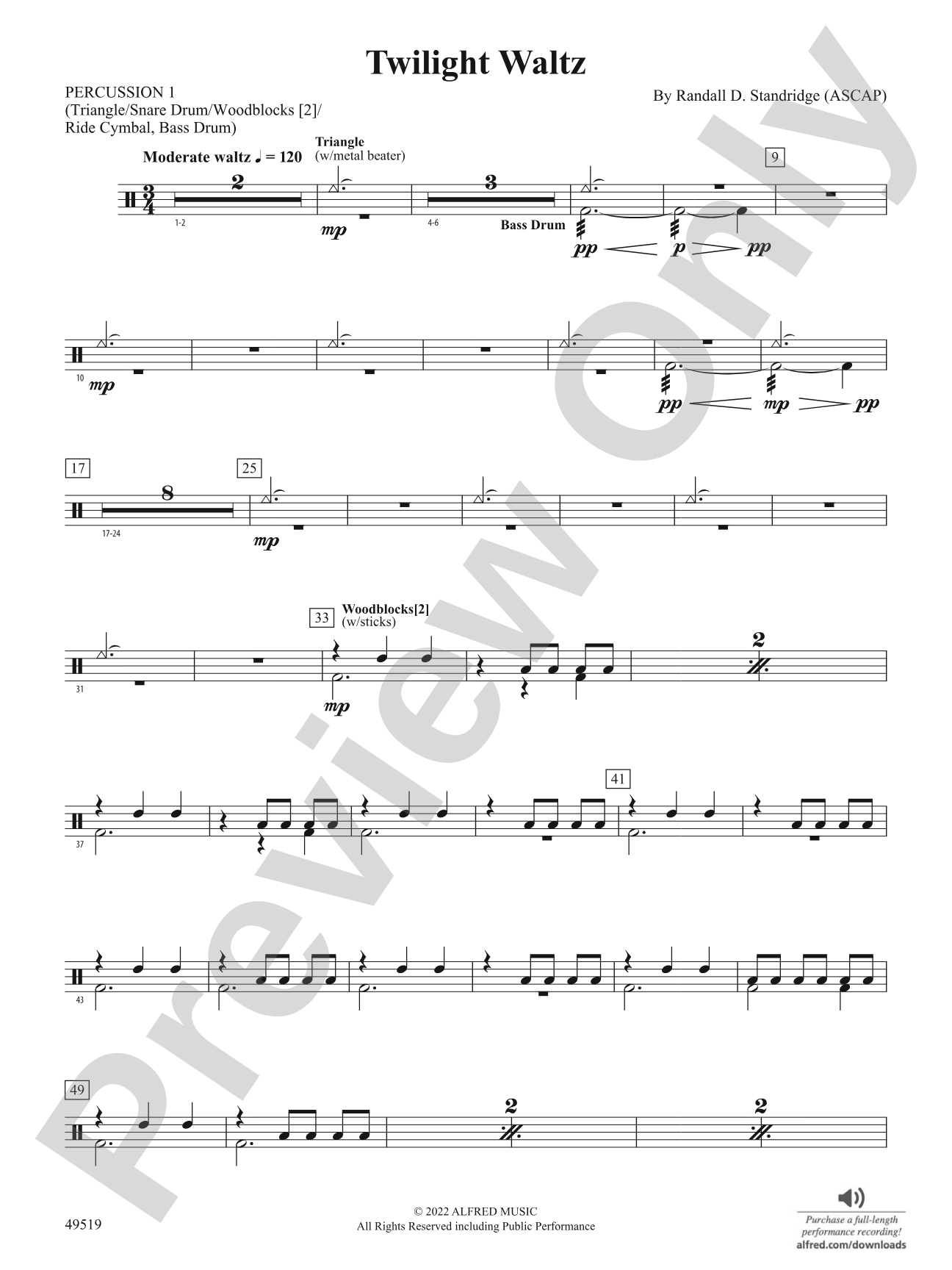 Twilight Waltz: 1st Percussion