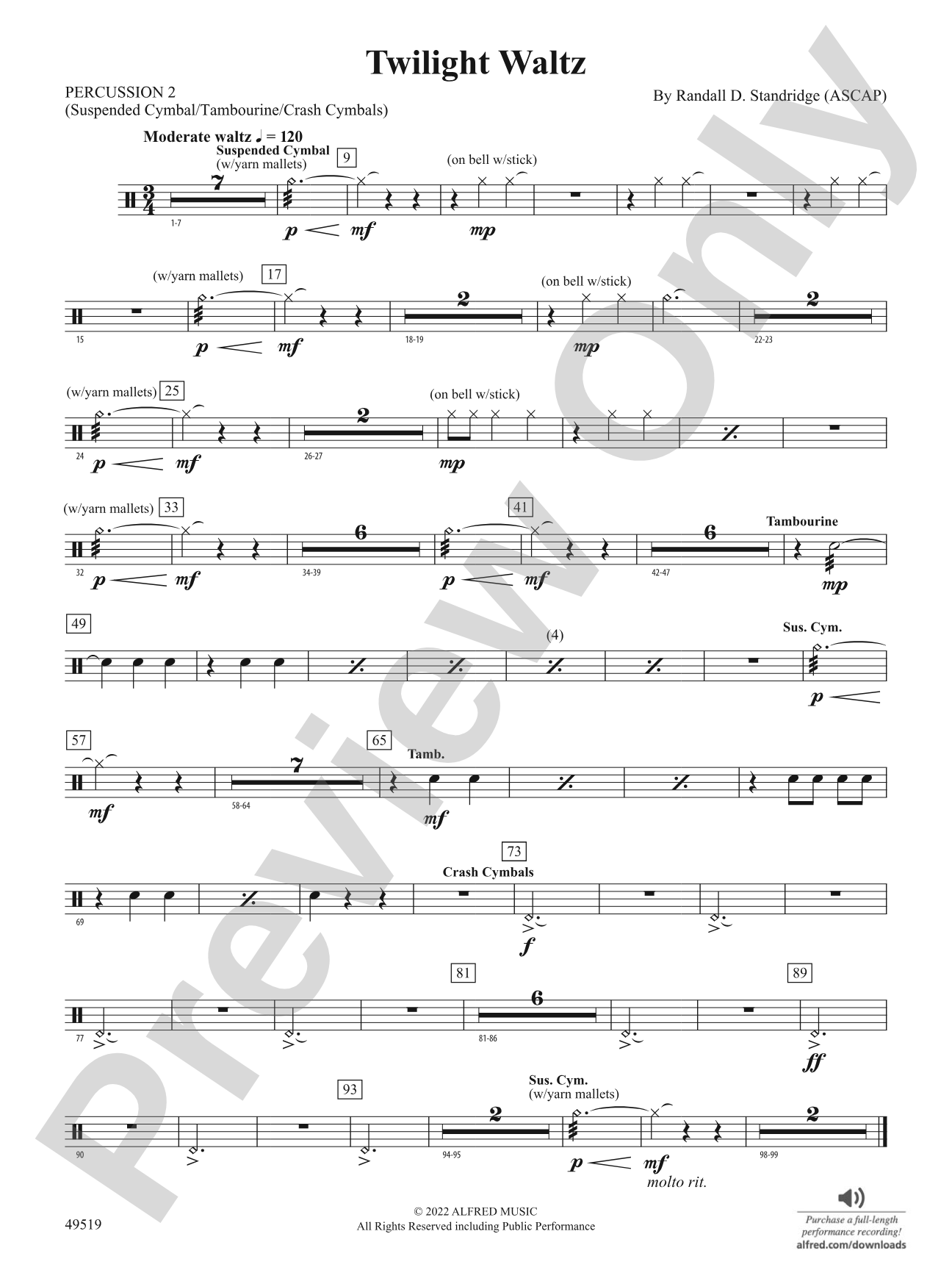 Twilight Waltz: 2nd Percussion
