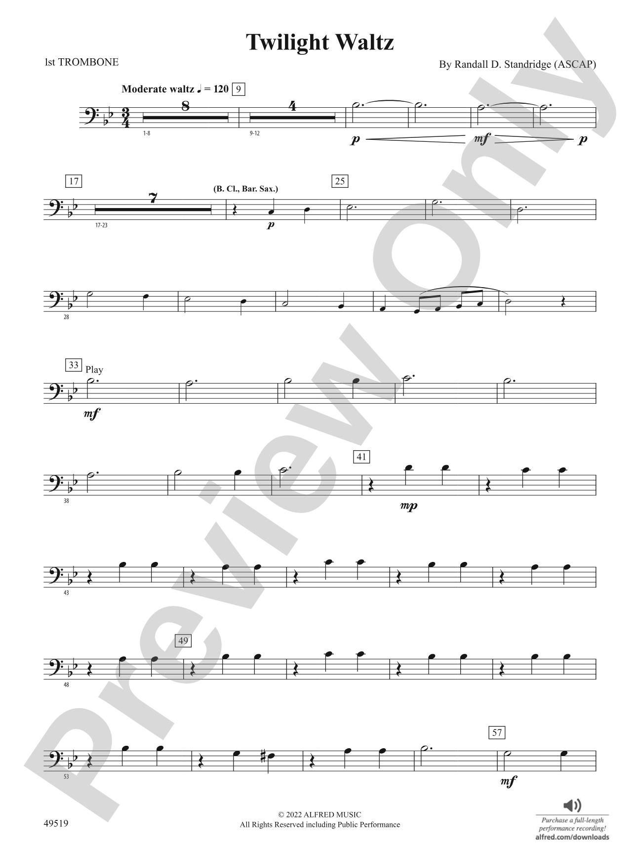 Twilight Waltz: 1st Trombone