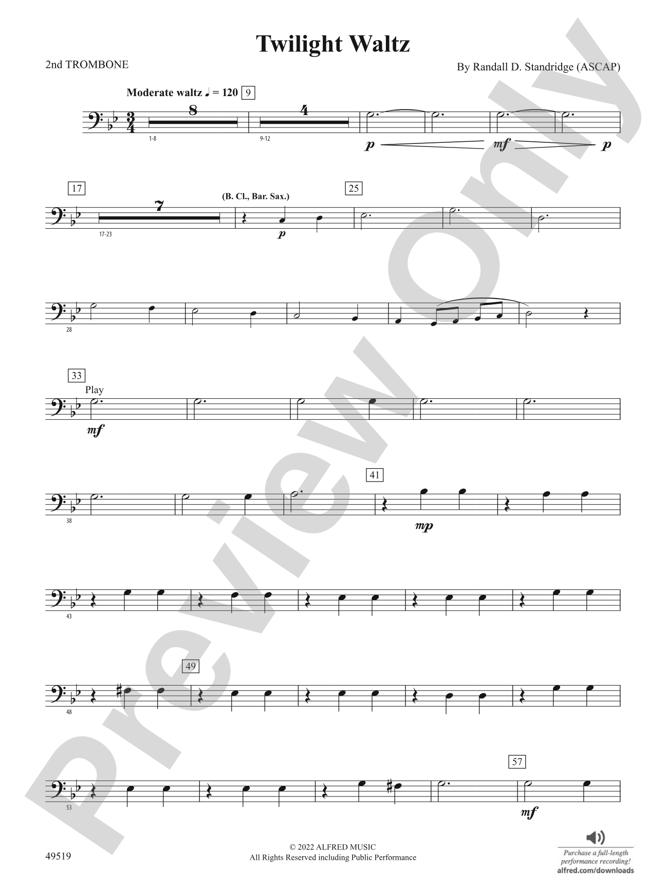 Twilight Waltz: 2nd Trombone