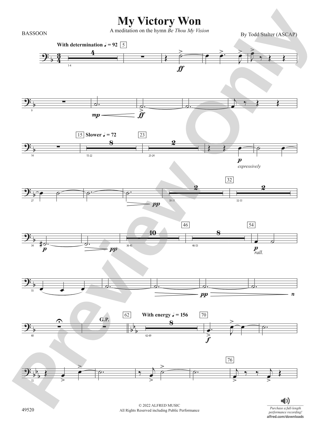 My Victory Won: Bassoon