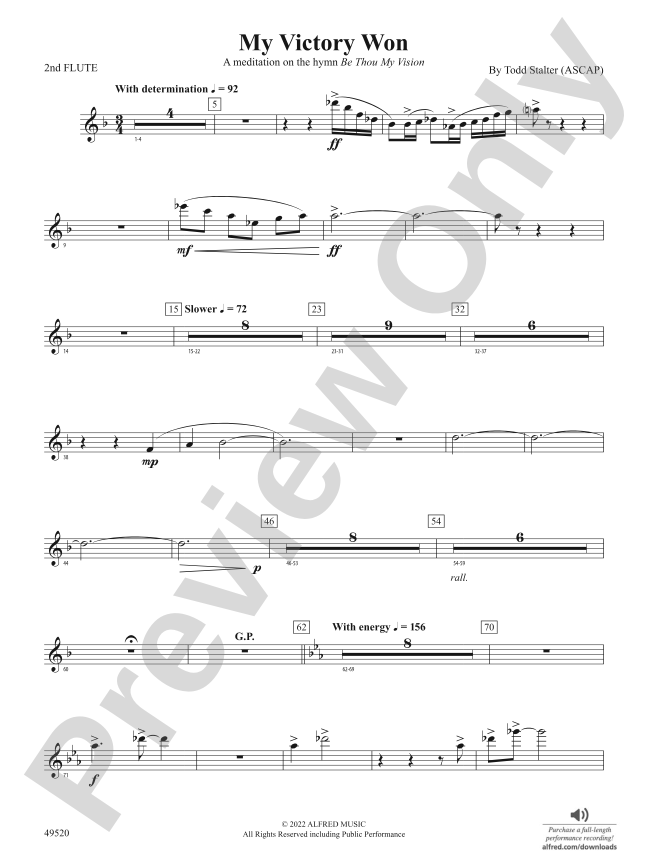 My Victory Won: 2nd Flute