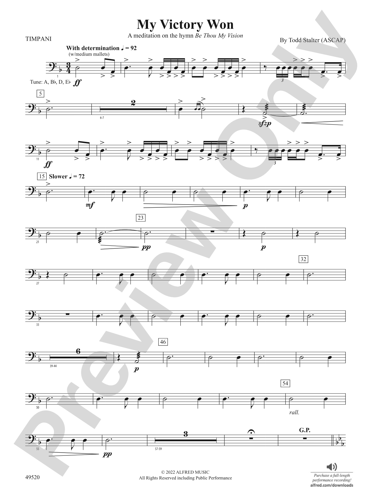 My Victory Won: Timpani