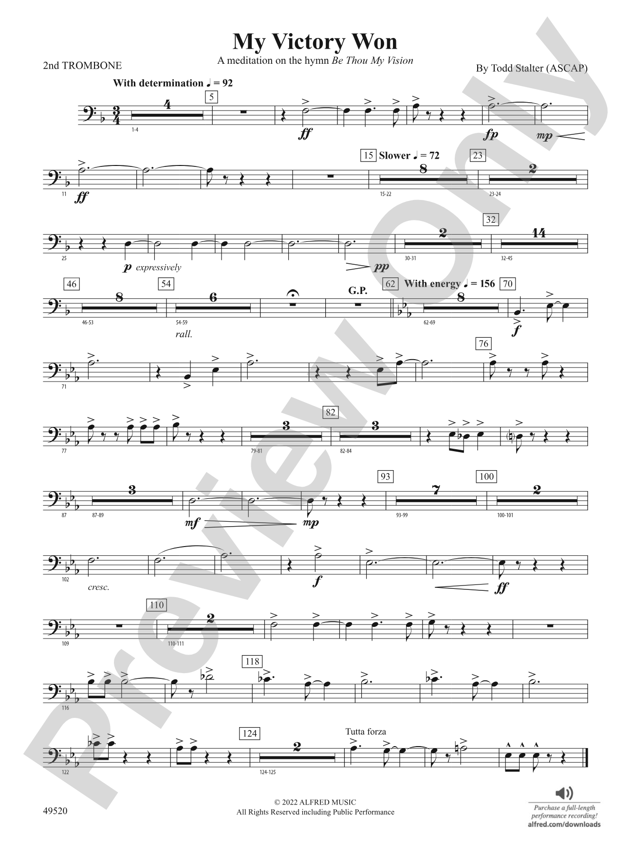 My Victory Won: 2nd Trombone