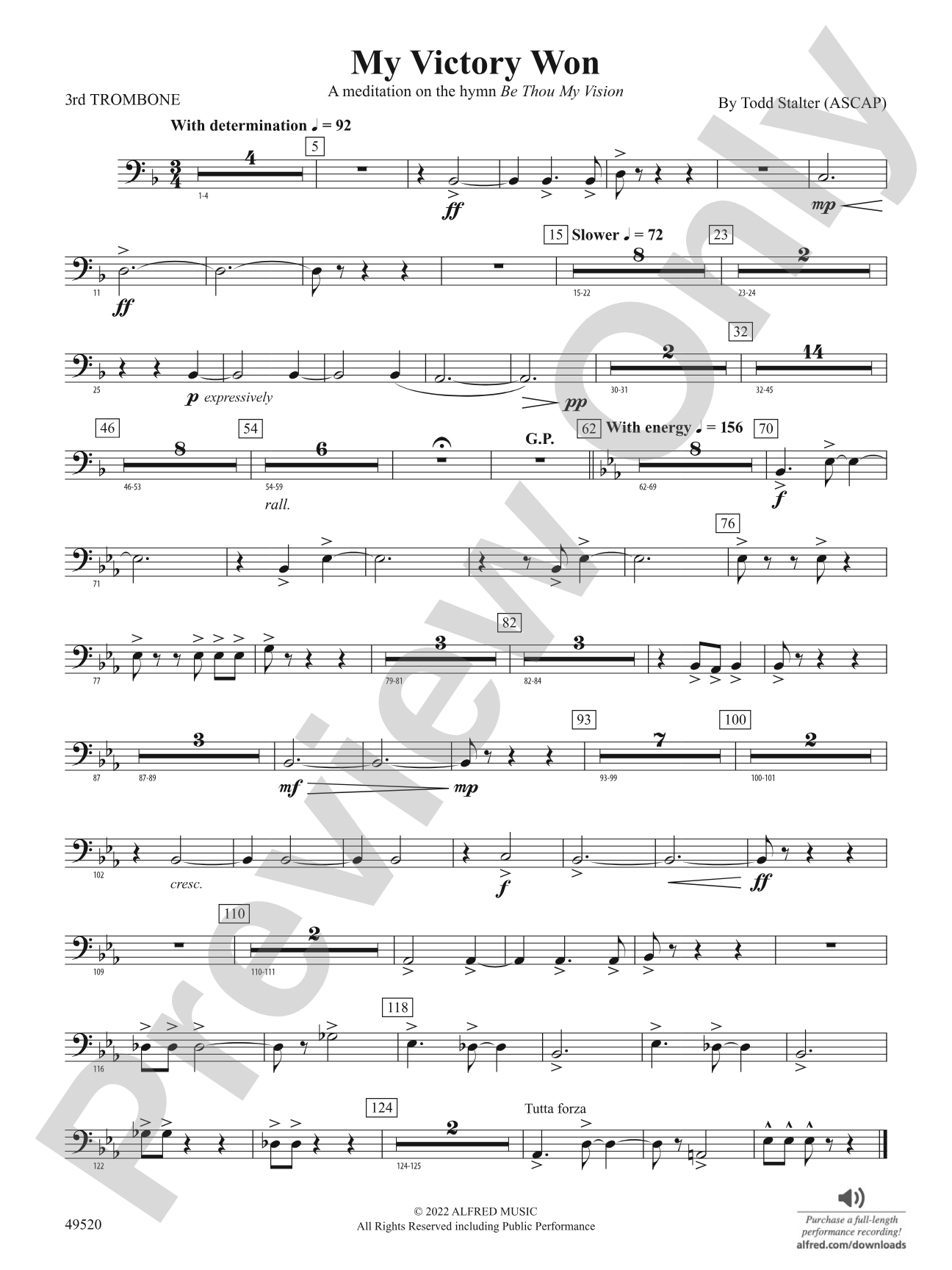 My Victory Won: 3rd Trombone