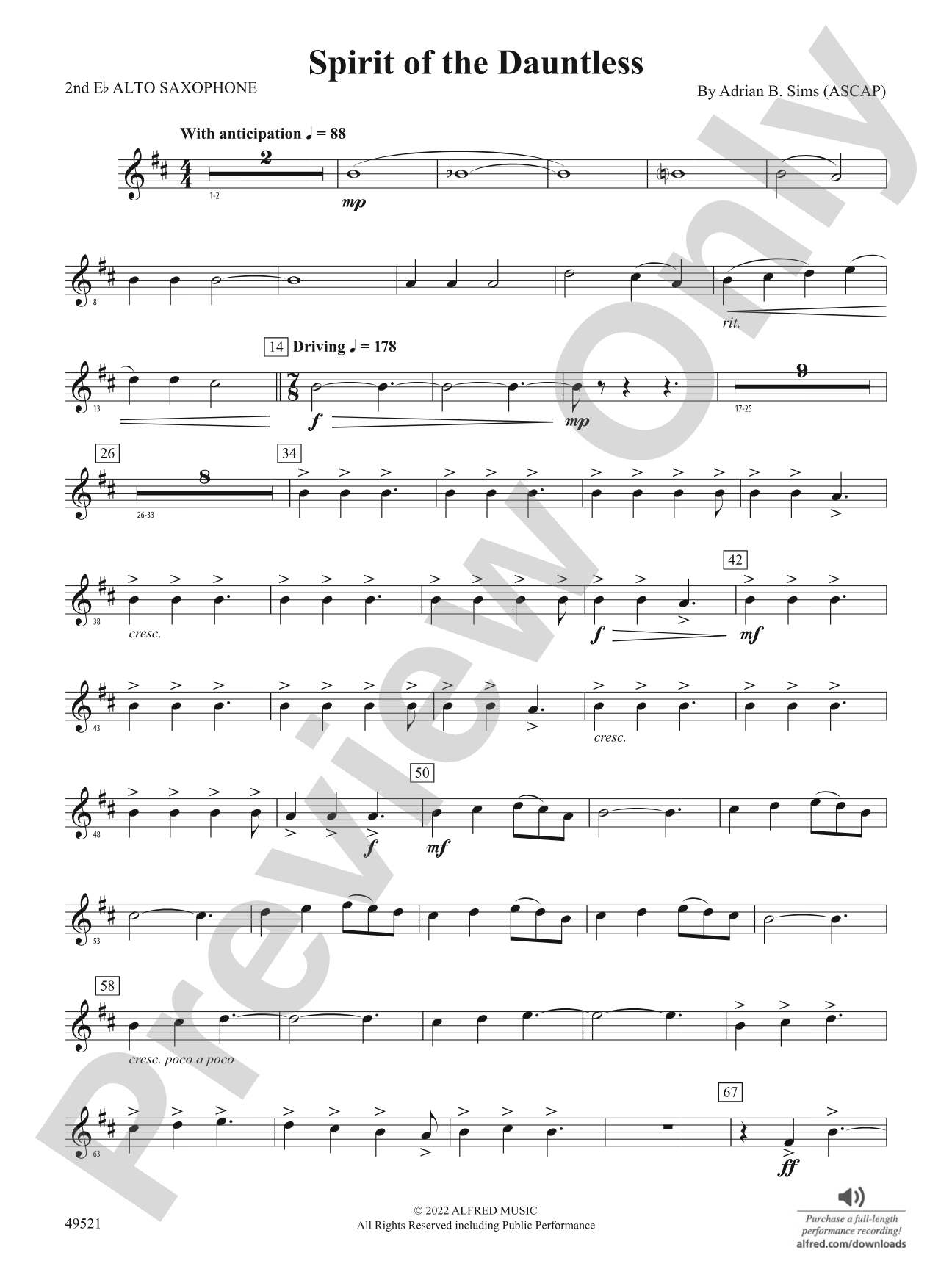 Spirit of the Dauntless: 2nd E-flat Alto Saxophone